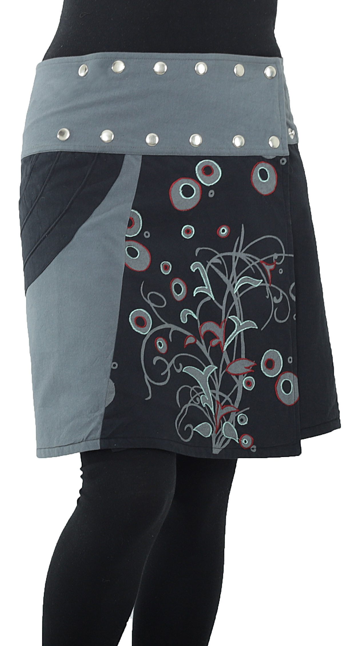 PUREWONDER Wickelrock Wickelrock mit floraler Struktur und Tasche Minirock günstig online kaufen