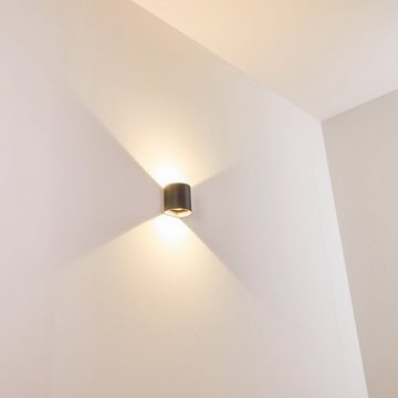 hofstein Außen-Wandleuchte »Padula« LED Außenwandlampe aus Metall/Glas in Anthrazit, 3000 Kelvin, Gartenbeleuchtung 3 Watt, 660 Lumen, moderne mit Up&Down-Effekt, IP54