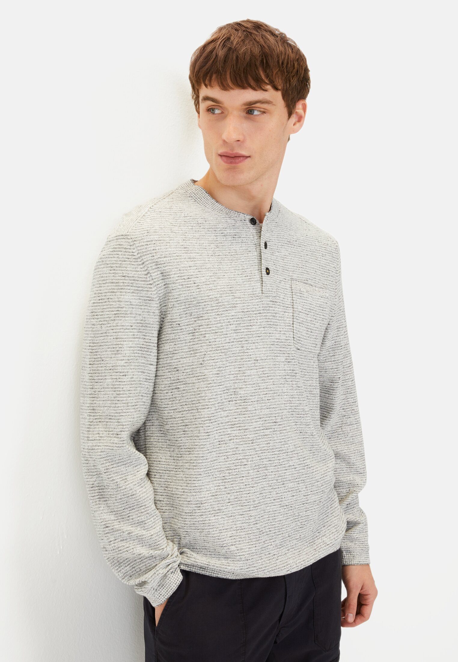 camel active Henleyshirt aus einem Baumwollmix Langarm Henley günstig online kaufen