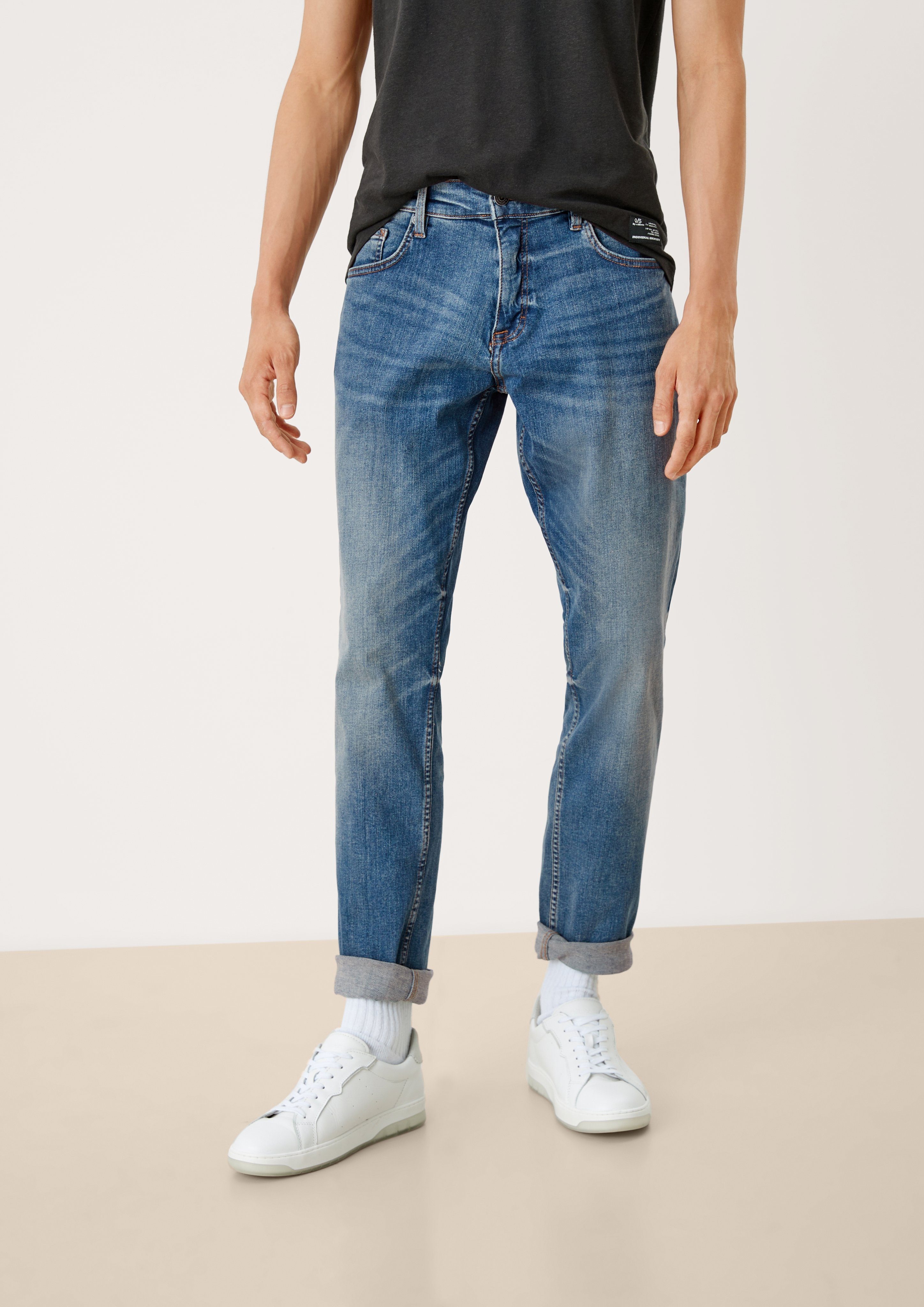 Herren Jeans Q/S by s.Oliver 5-Pocket-Jeans Regular: Straight leg-Jeans Waschung