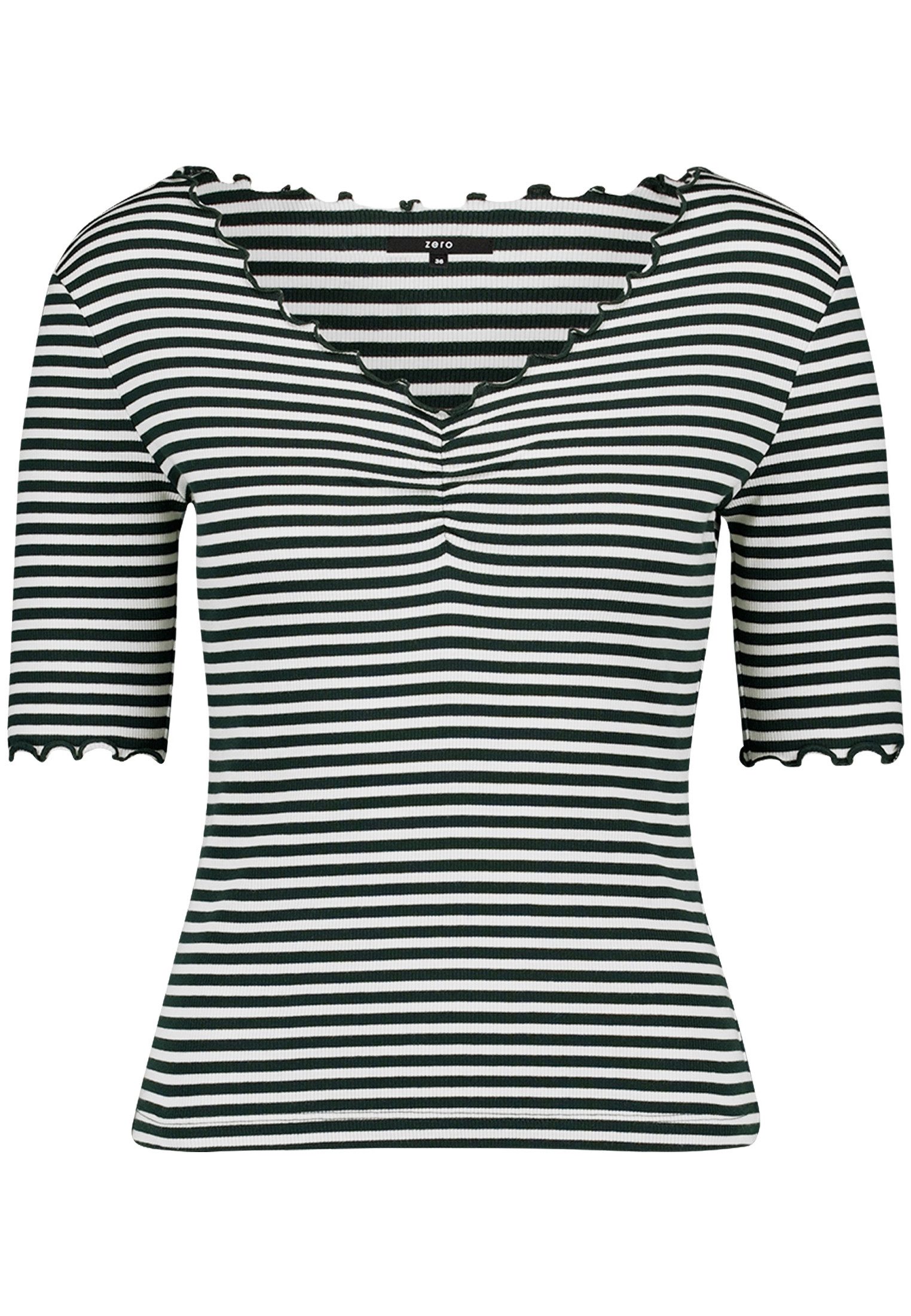 Zero Kurzarmshirt Damen mit Raffung (1-tlg) Raffung