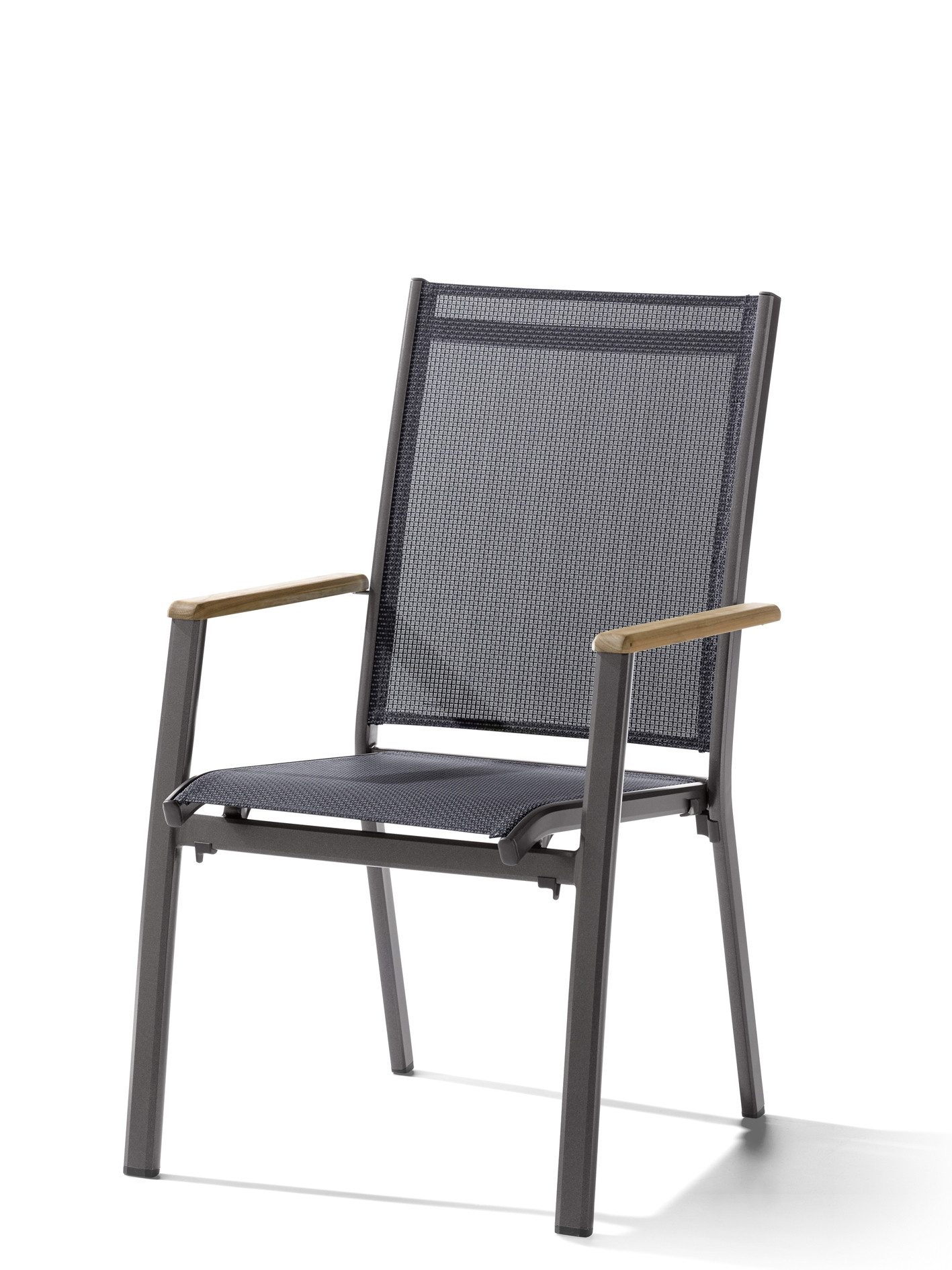 Gartenstuhl in Grau, Kunstfasergewebe - 68x98x59cm (BxHxT)