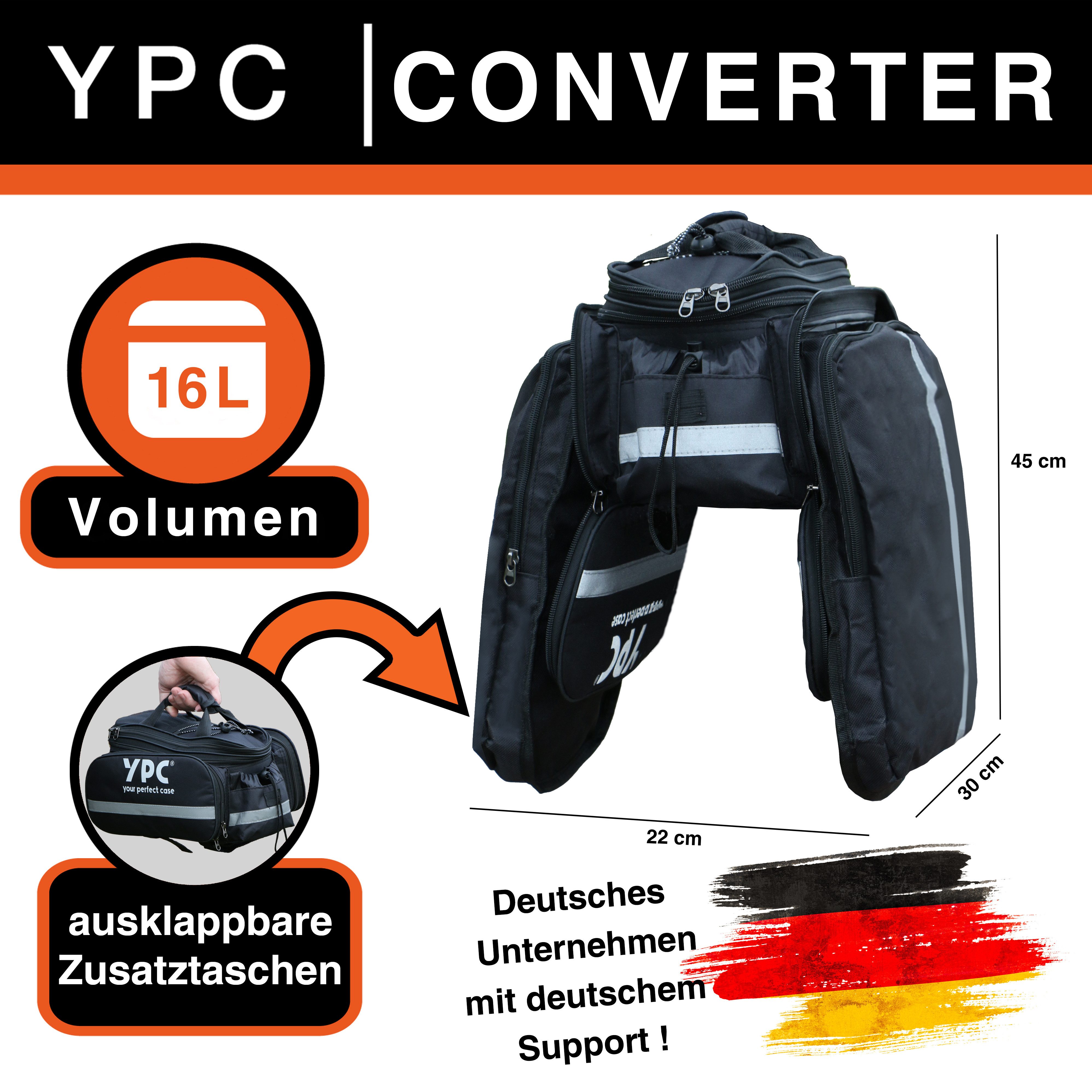 YPC Fahrradtasche Converter Fahrradtasche Gepäckträger L 18 Liter