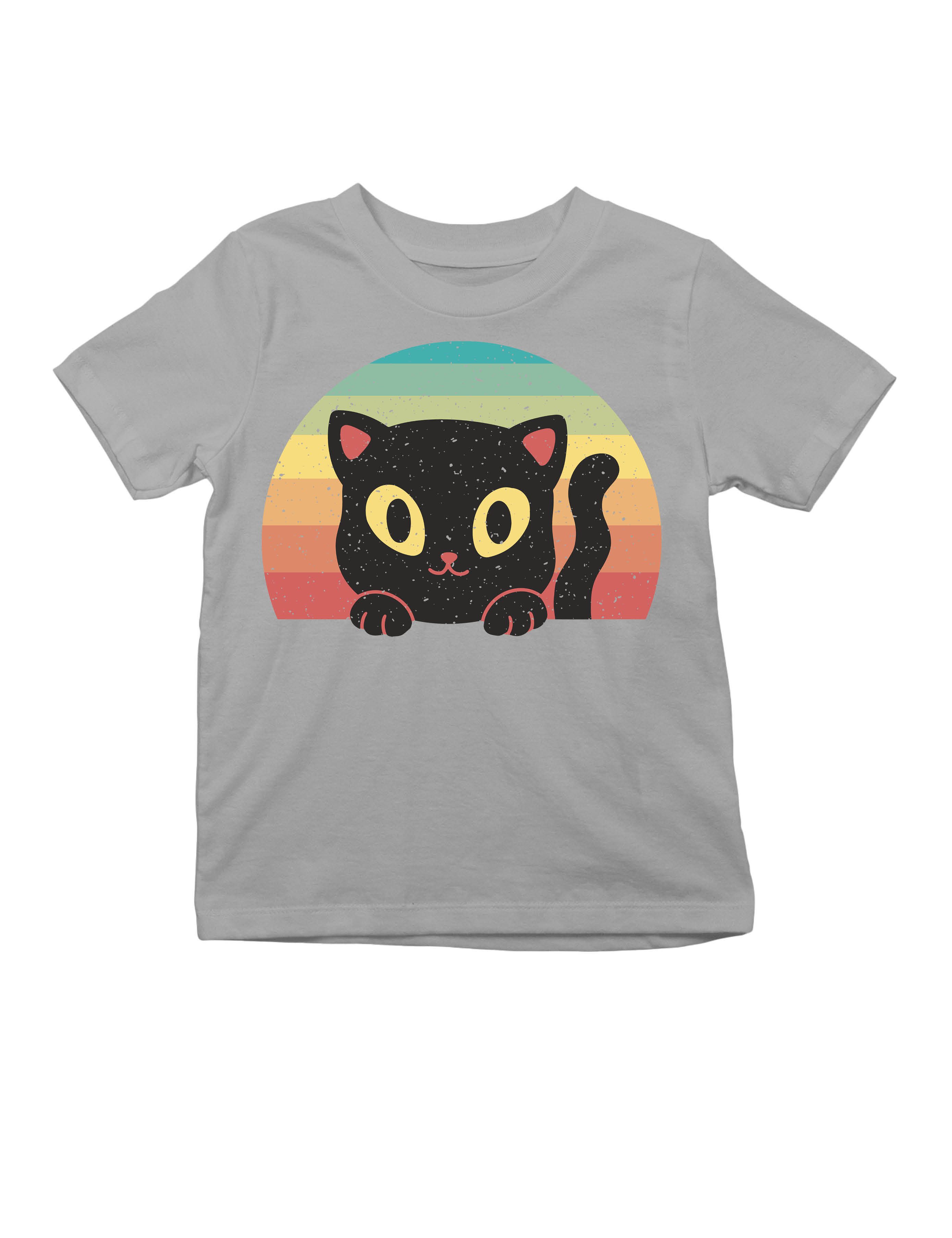 Print-Shirt "Retro Katze" Print Kinder Shirt für Jungen und Mädchen Statement