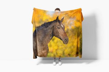 Sinus Art Handtücher Handtuch Strandhandtuch Saunatuch Kuscheldecke mit Tiermotiv schönes Pferd, Baumwolle-Polyester-Mix (1-St), Handtuch