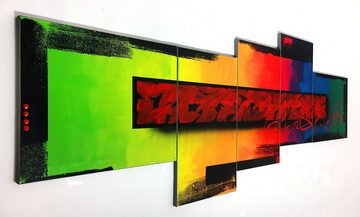 WandbilderXXL XXL-Wandbild Cosmic Explosion 240 x 90 cm, Abstraktes Gemälde, handgemaltes Unikat