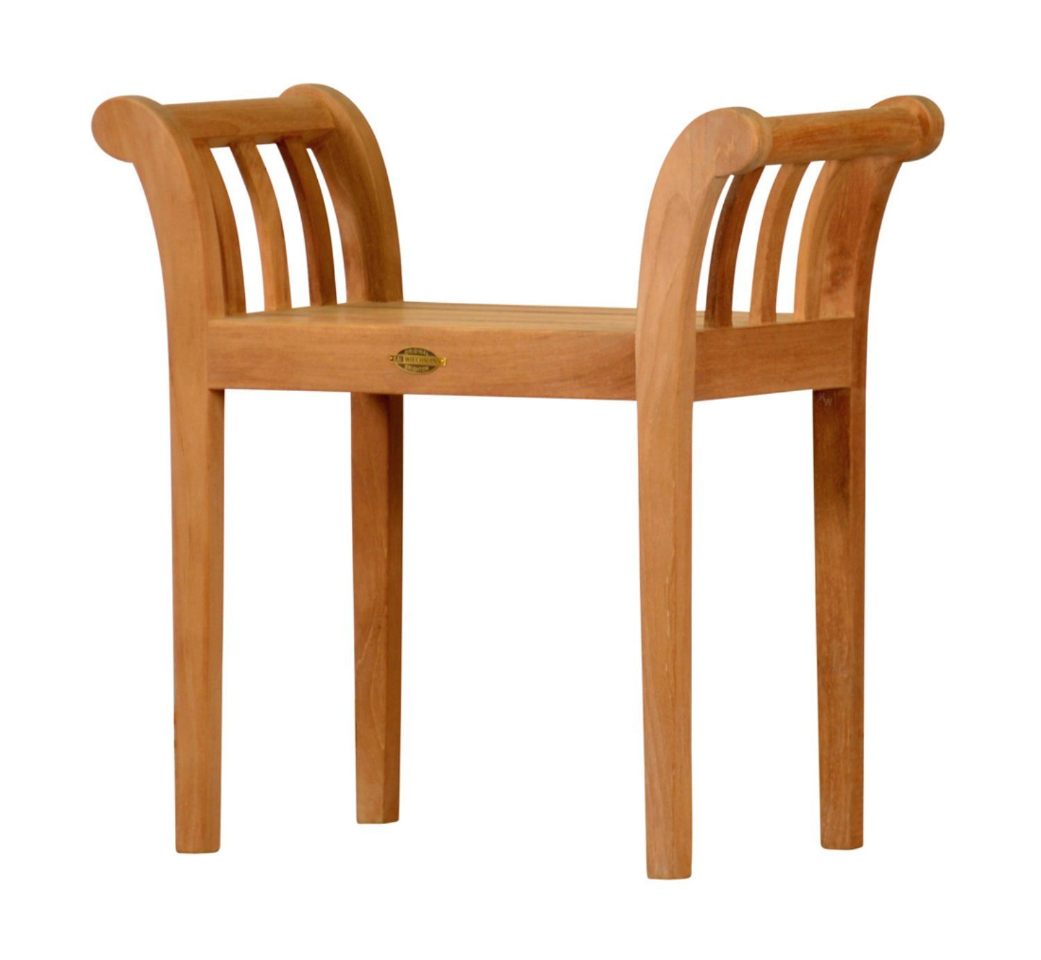 Kai Wiechmann Sitzhocker Premium Teakholz Hocker 67 x 31 cm als wetterfester Blumenhocker, massiver und unbehandelter Holzhocker aus Teak