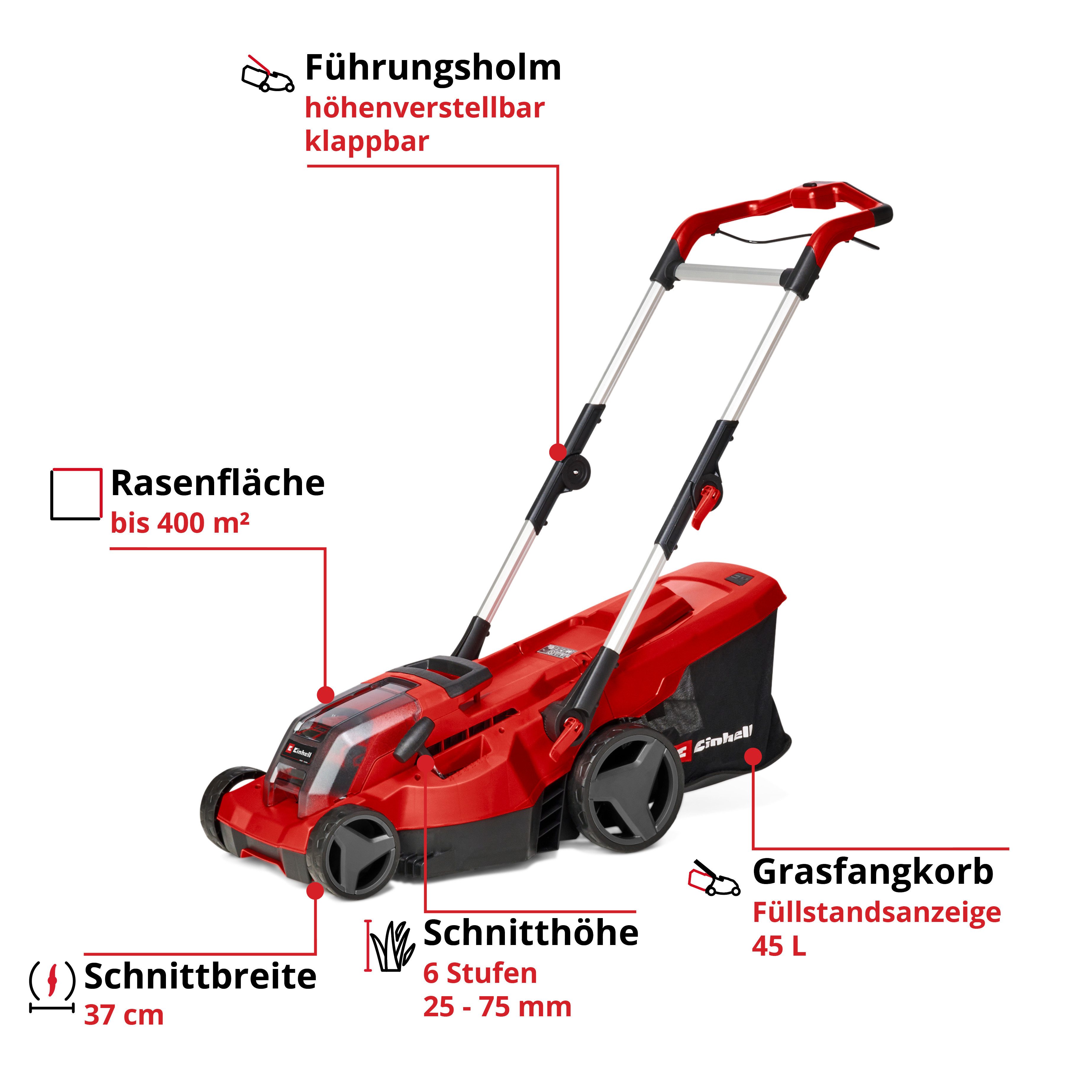 Einhell Akkurasenmäher GE-CM 36/37 Li SOLO, 37 cm Schnittbreite, ohne Akku und Ladegerät – Bild 3 von 5