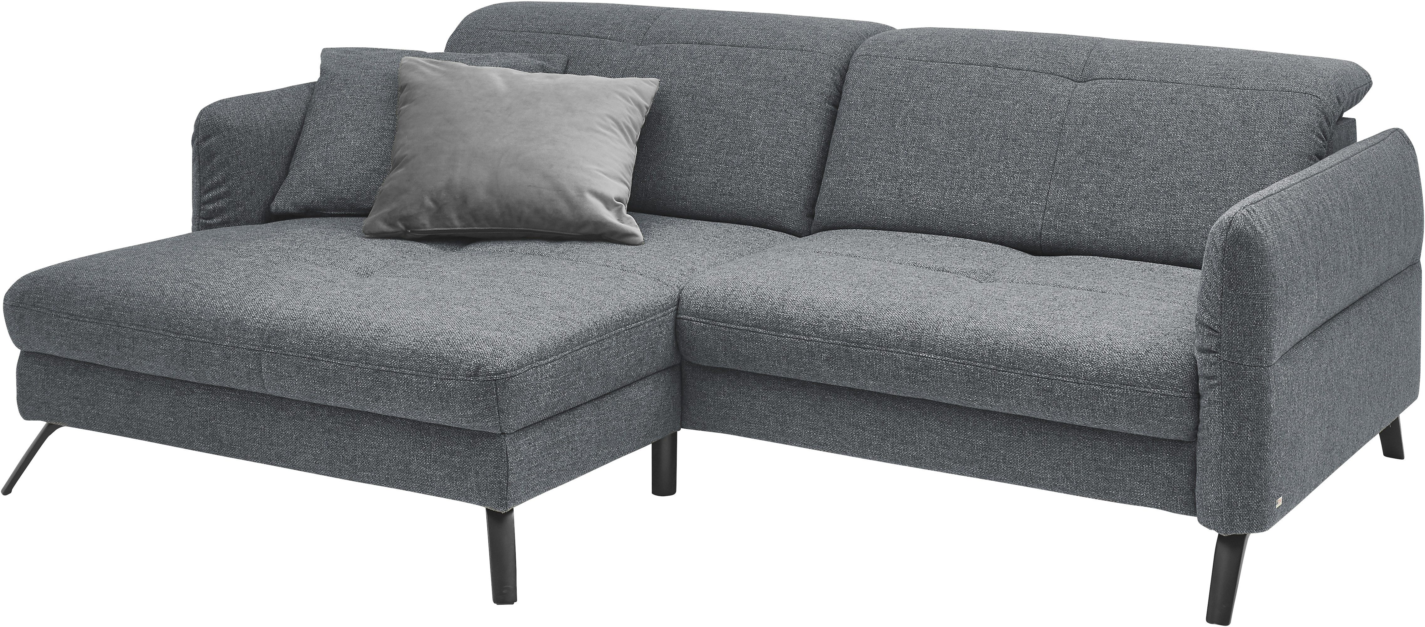 set one by Musterring Ecksofa SO 4400 V, wahlweise mit motorischer Bettfunktion & Kopfverstellung, Fuß schwarz