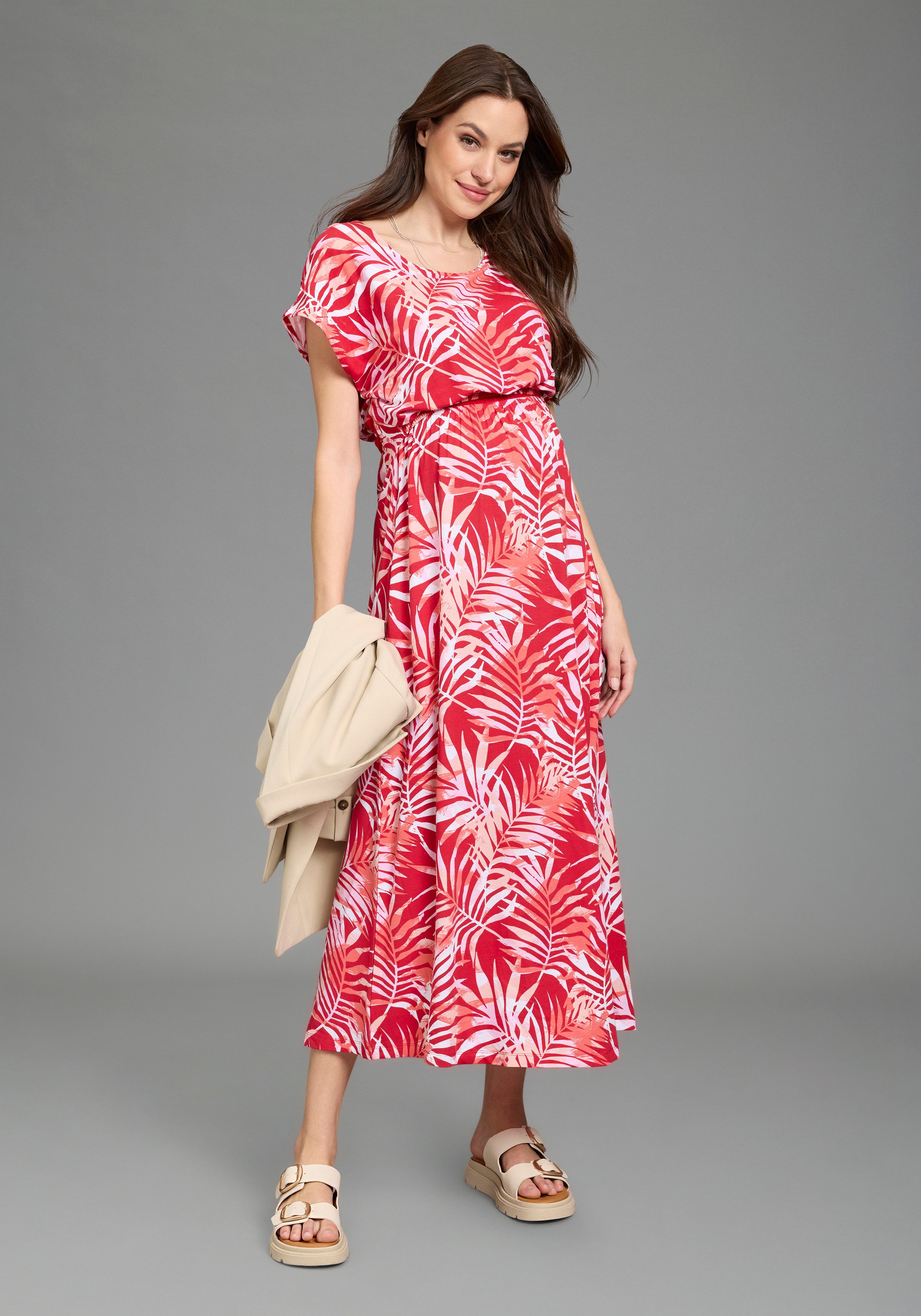 Neun Monate Umstandskleid Langes Schwangerschafts- und Still-Kleid Jersey-Kleid für Schwangerschaft und Stillzeit – Bild 4 von 5