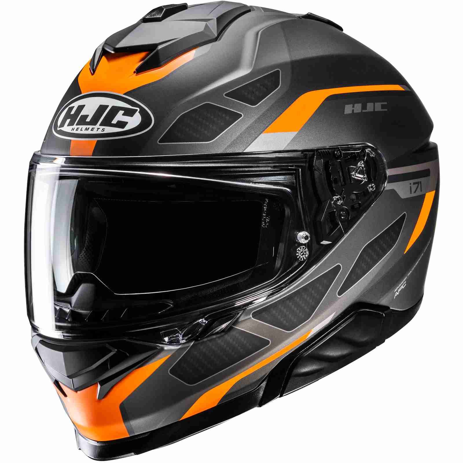 Motorradhelm HJC i71 Zest MC7SF Integralhelm Grau / Orange S