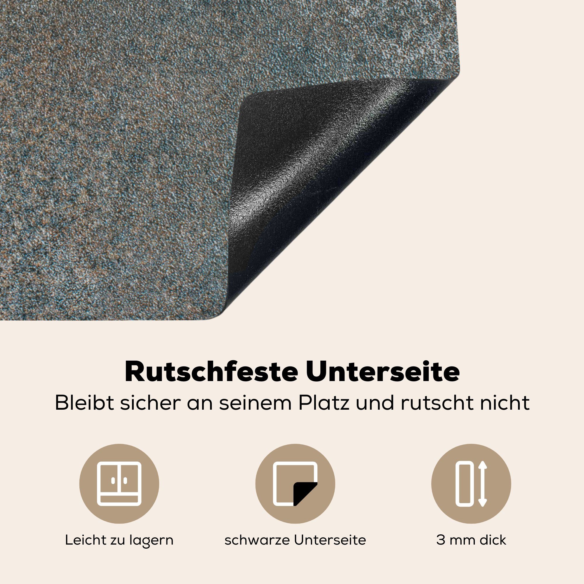 MuchoWow Herdblende-/Abdeckplatte Schiefer nutzbar, Vinyl, Induktionsherd - Arbeitsfläche - 70x52 - Induktionsschutz cm, (1 Rost Alt, Mobile - Ceranfeldabdeckung tlg)