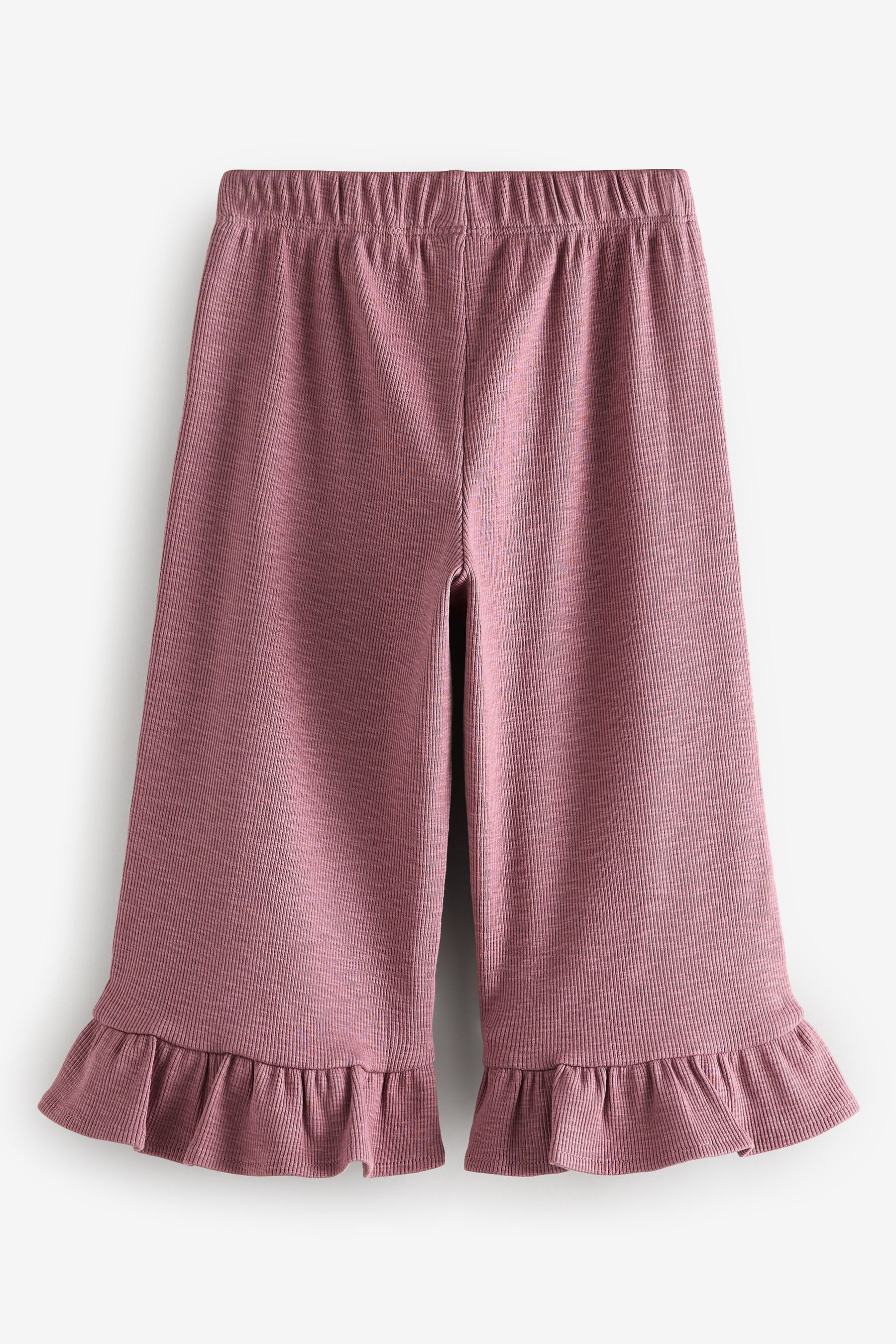 Next Palazzohose Weite, strukturierte Hose mit Rüschensaum (1-tlg)