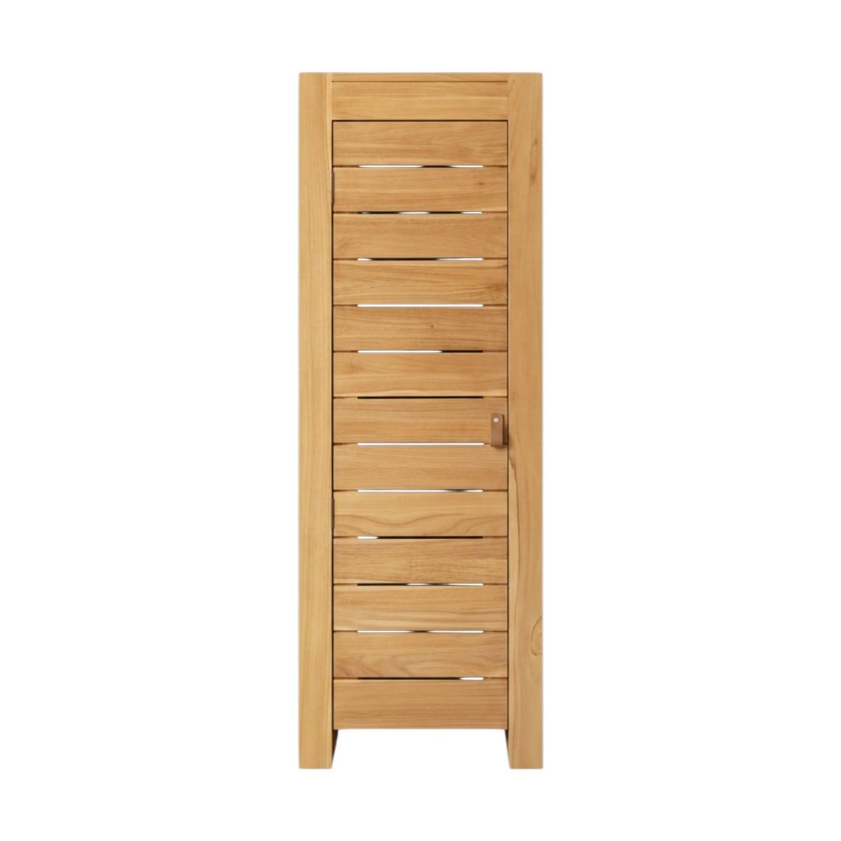 Tikamoon Garderobenschrank Schmaler Schrank aus Teak Zusatzteil für Schrank aus Teak 180 cm Höhe