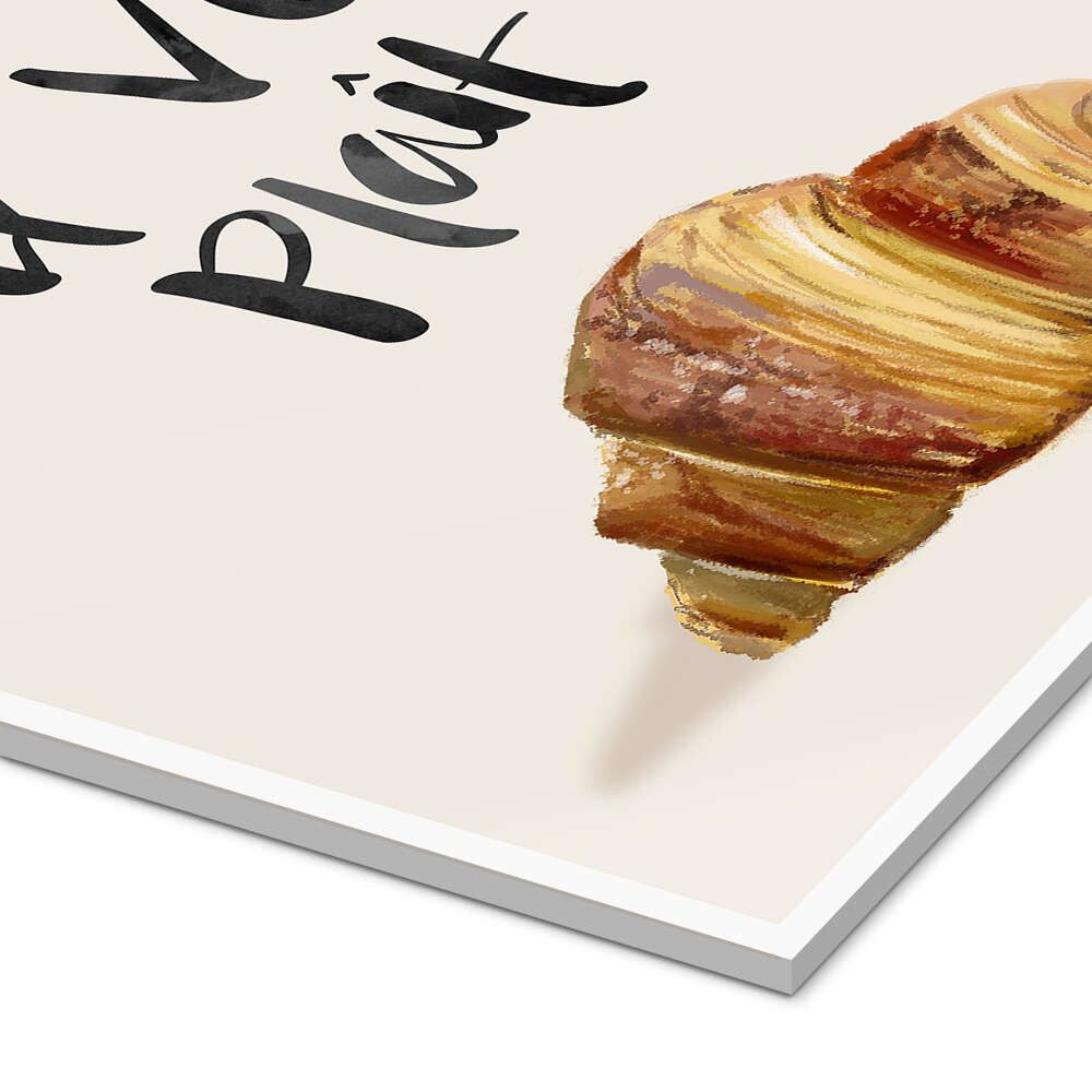 Posterlounge Acrylglasbild Homme Sur La Lune, Croissant, Küche Illustration