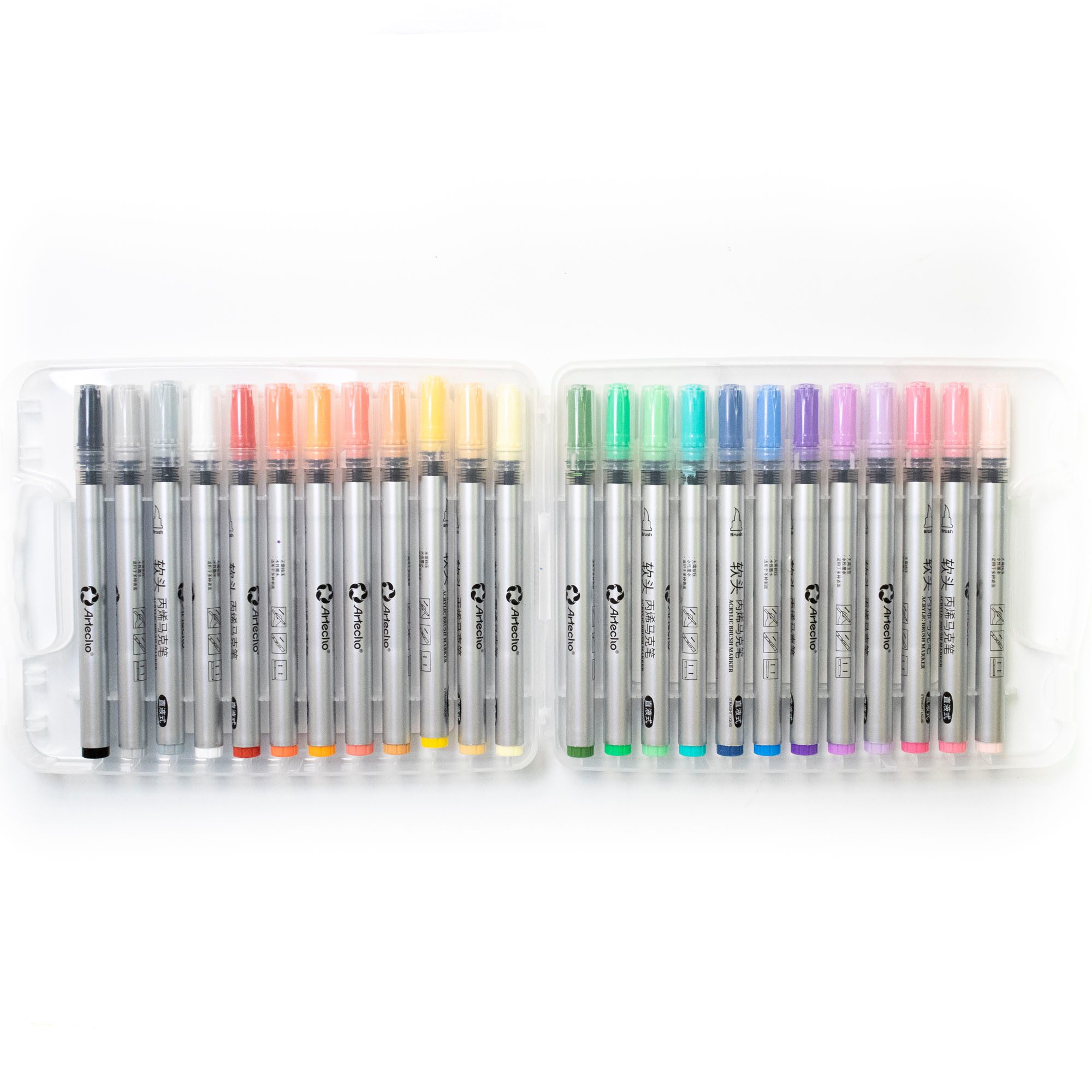 Artecho Marker Acrylstifte Set – 24 / 48 Farben, Direktflüssig & Wasserfest, (Acrylmarker), Acrylmalstifte für Stein, Holz, Leinwand, Glas, DIY & Kunstprojekte