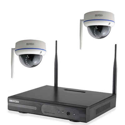 INKOVIDEO »INKO-22M2D WLAN Komplettset 4-Kanal Netzwerkrekorder mit 2 x Dome 3 MP« Überwachungskamera (Innen- und Außenbereich, 3-tlg., Plug & Play, P2P, H.265, H265+ Komprimierung, Nachtsicht, Videorekorder mit HDMI-Ausgang)