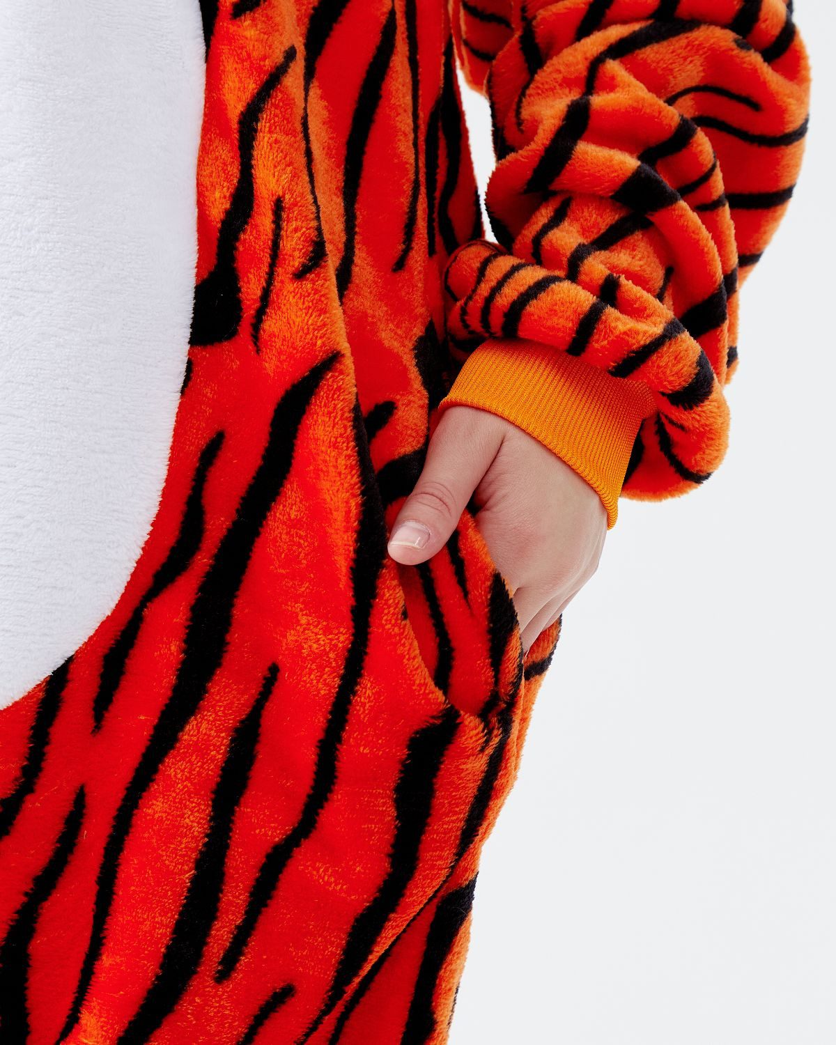 Corimori Partyanzug Onesie Ganzkörper Kostüm für Erwachsene, Tiger-Kostüm Damen Herren Tier-Kostüme Tiger Streifen Raubkatze,M