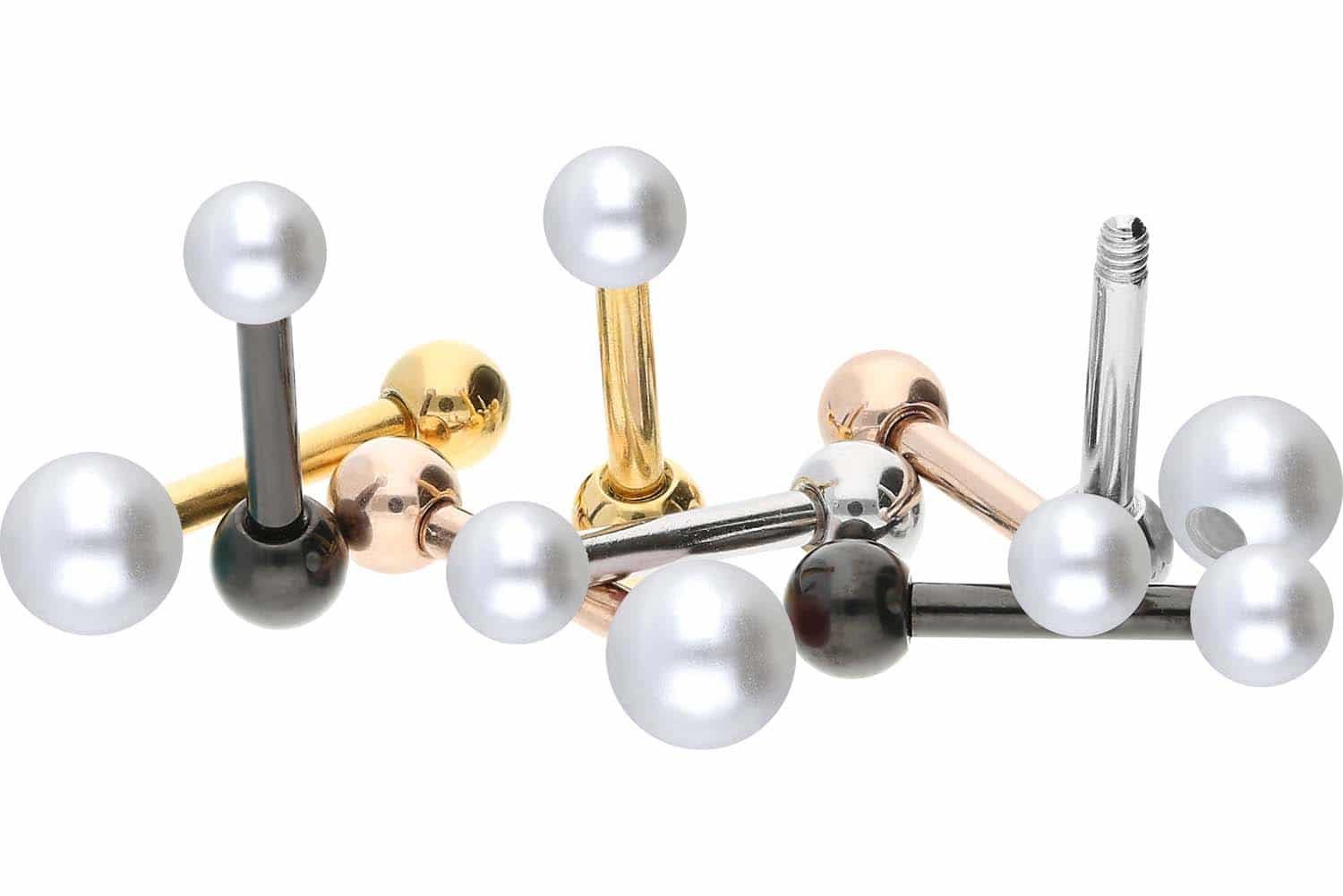 PIERCINGLINE Single-Ohrstecker Chirurgenstahl Ohrpiercing SYNTHETISCHE PERL günstig online kaufen