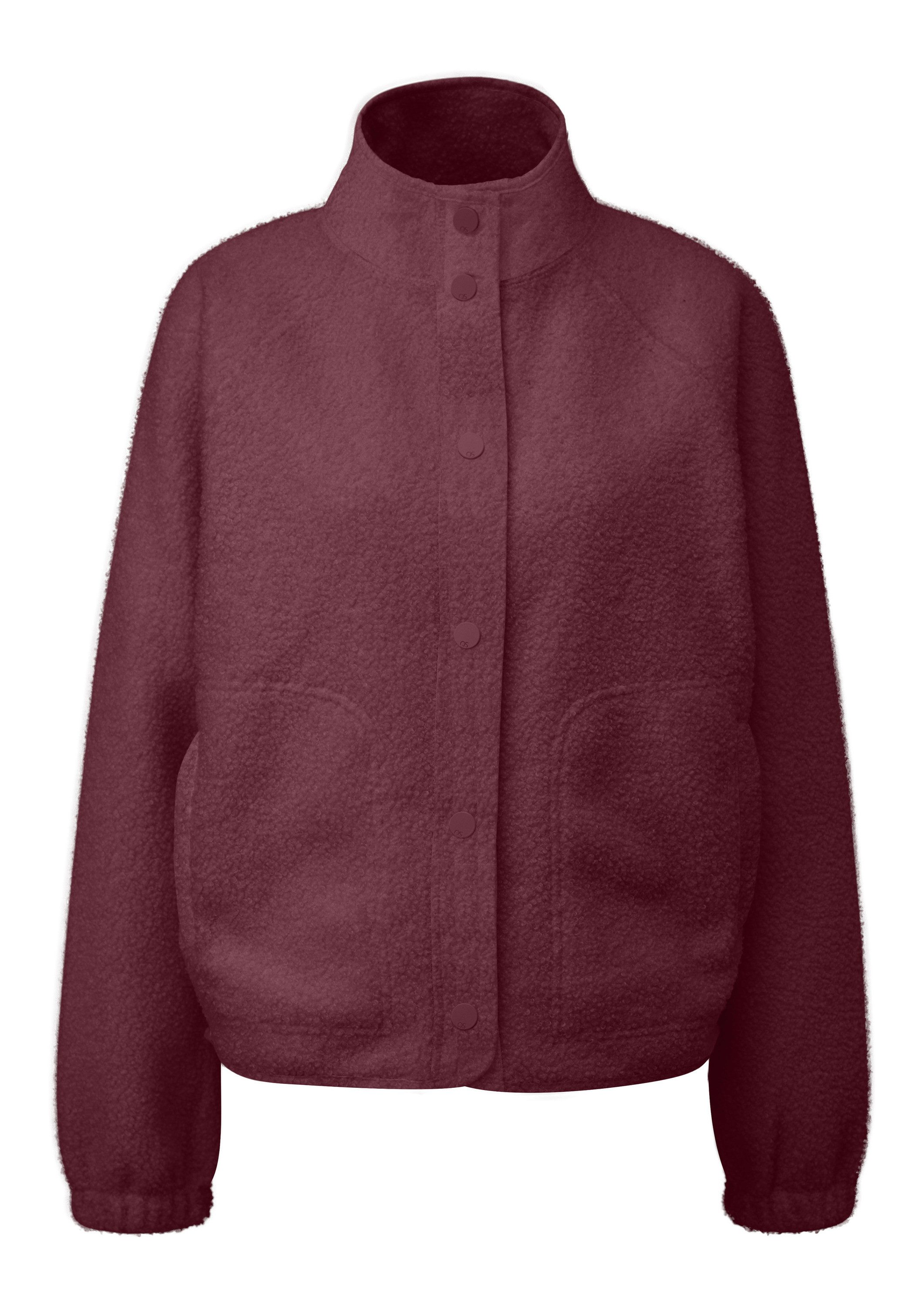 QS Sweatshirt Sweatshirt Weiche Teddyfleece-Jacke mit Druckknöpfen