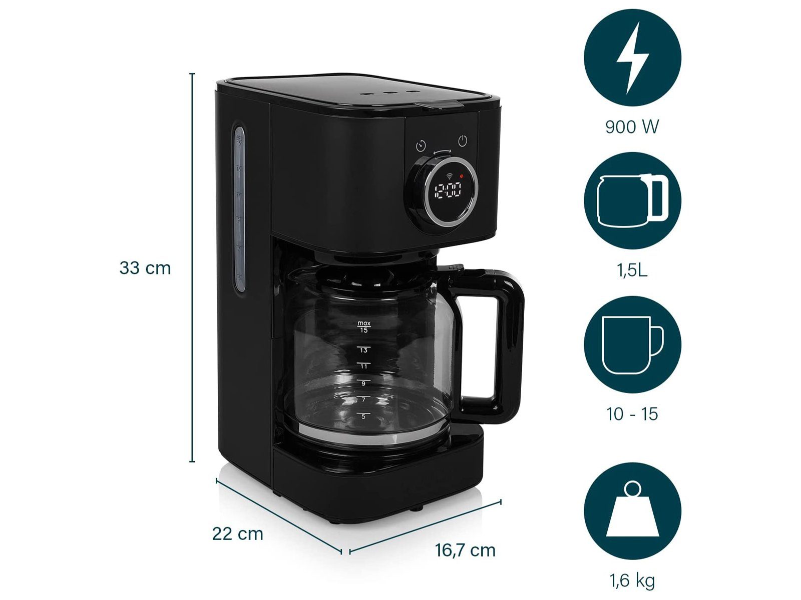 Kaffeemaschine Design PRINCESS Edelstahl Wasserkocher (3-tlg), Frühstück-Set Frühstücks-Set & Toaster Setpoint