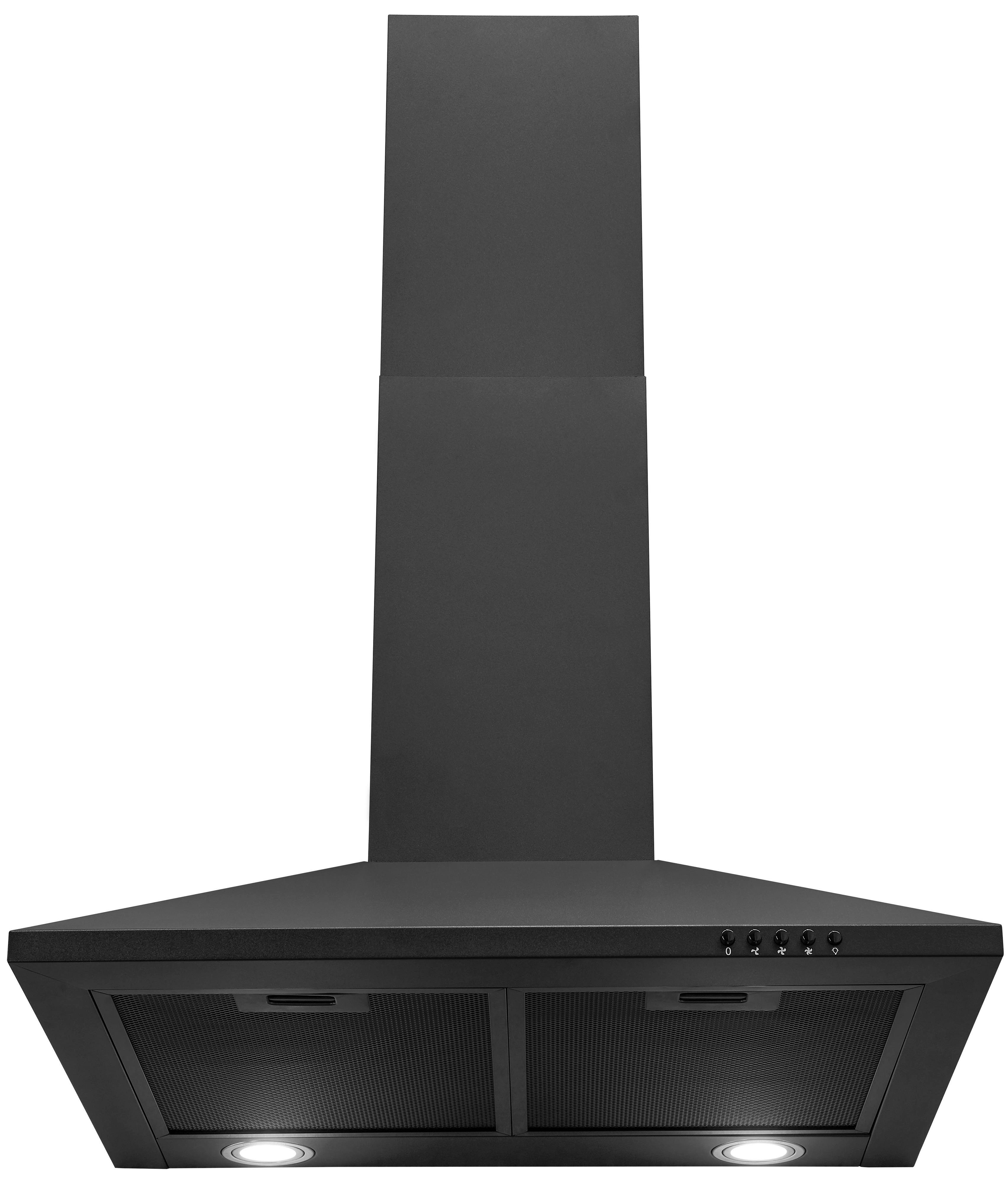 exquisit Wandhaube KH 60-8.3 (sw) KH 60-8.3 (sw), pyramidenförmige edle Haube, LED-Beleuchtung, Ab- und Umluftfähig