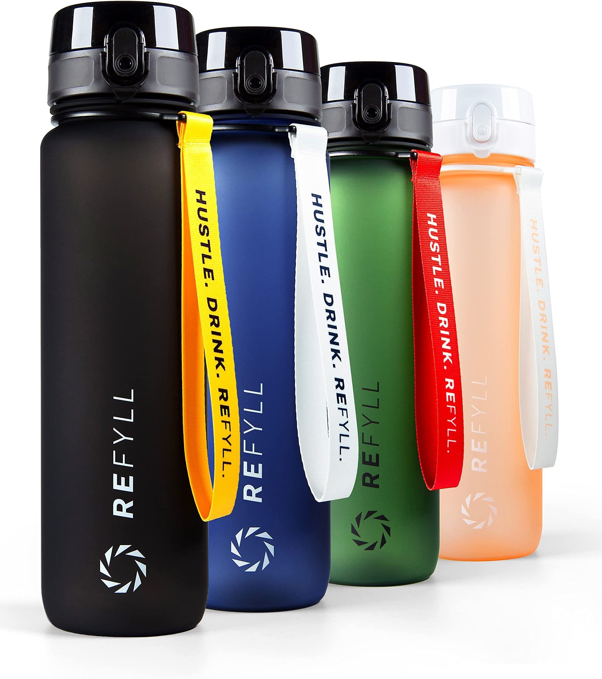 REFYLL Trinkflasche Sport-Trinkflasche 1L "Go" Mit Fruchteinsatz, BPA-Frei, Soft Touch, Tritan I Fitness Trinkflasche I Wasserflasche für Sport