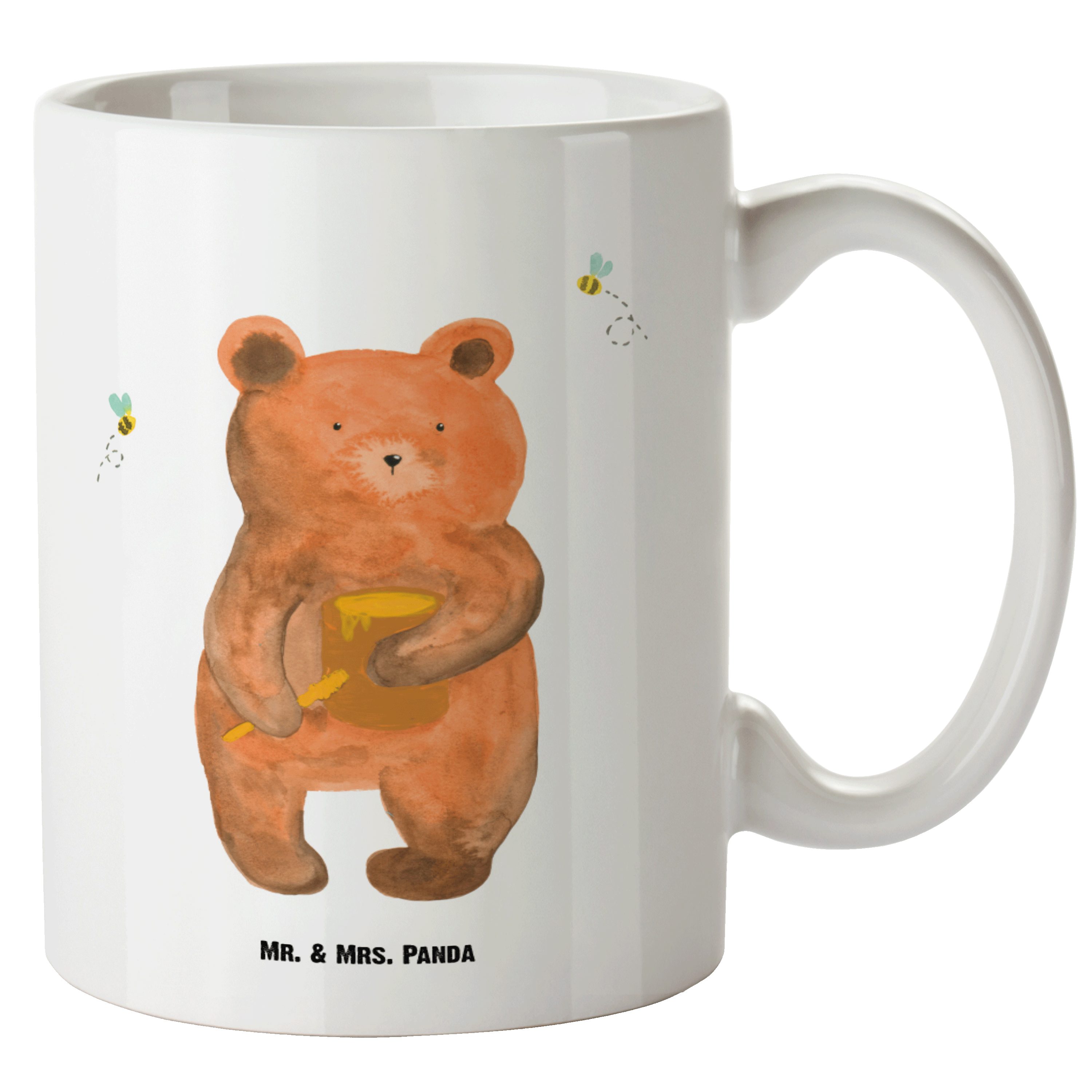 Mr. & Mrs. Panda Tasse Honigbär - Weiß - Geschenk, Grosse Kaffeetasse, Jumbo Tasse, XL Beche, XL Tasse Keramik