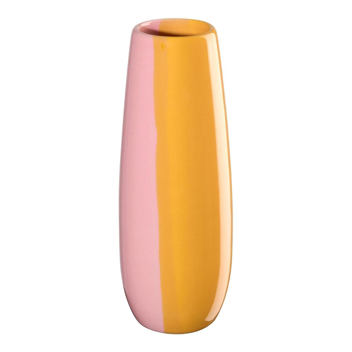 ASA SELECTION Tischvase EASE JOY, Rosa, Gelb, Steinzeug, H 18 cm (1 St), wasserdicht