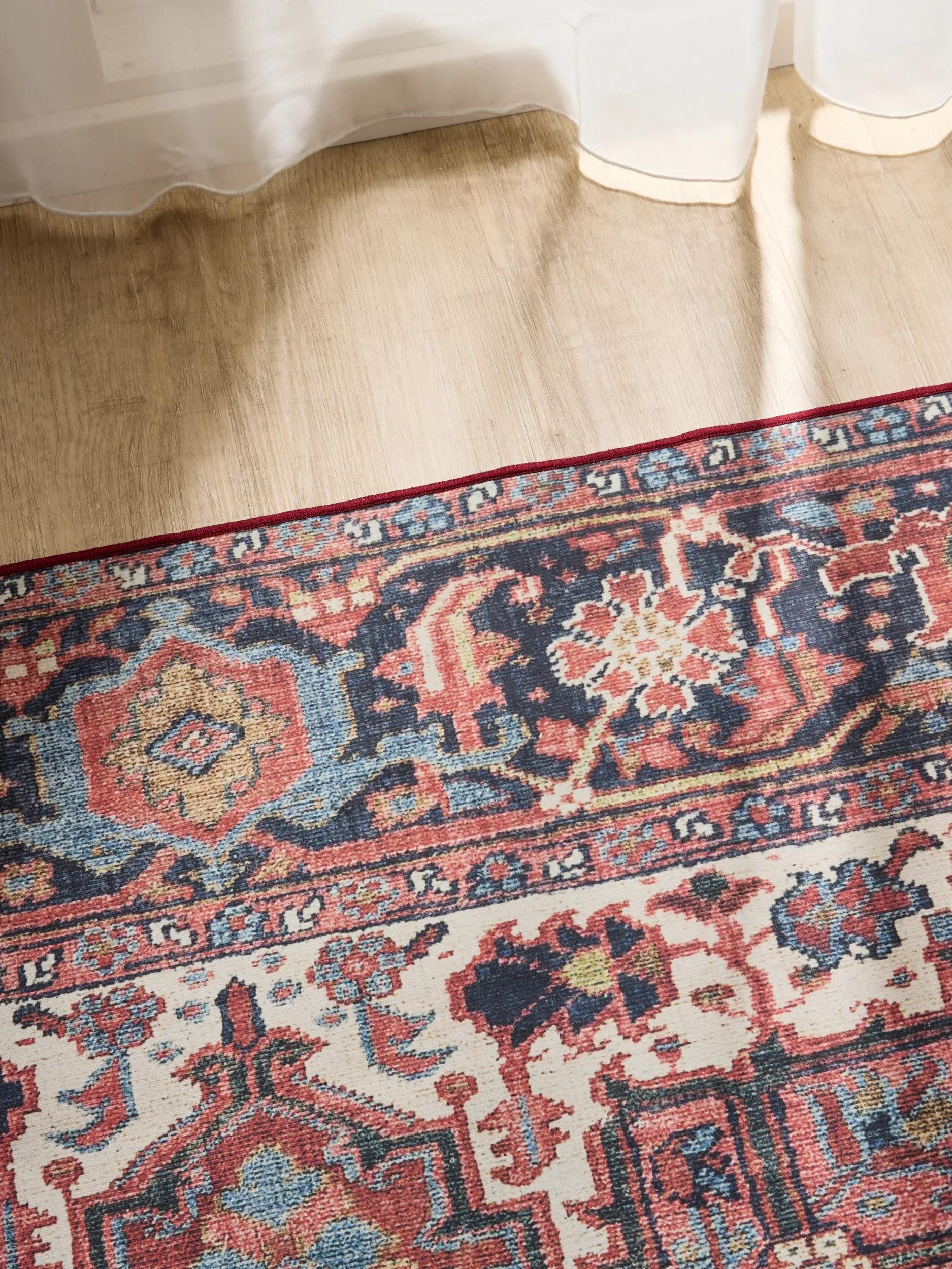 benuta Teppich George, rechteckig, Höhe: 5 mm, Vintage-Look, Kurzflor, Teppich Wohnzimmer, Schlafzimmer, Waschbar