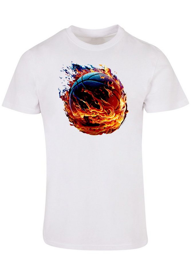 Sehr Baumwollstoff Tragekomfort weicher hohem Print, UNISEX mit Fire On Sport F4NT4STIC T-Shirt Basketball