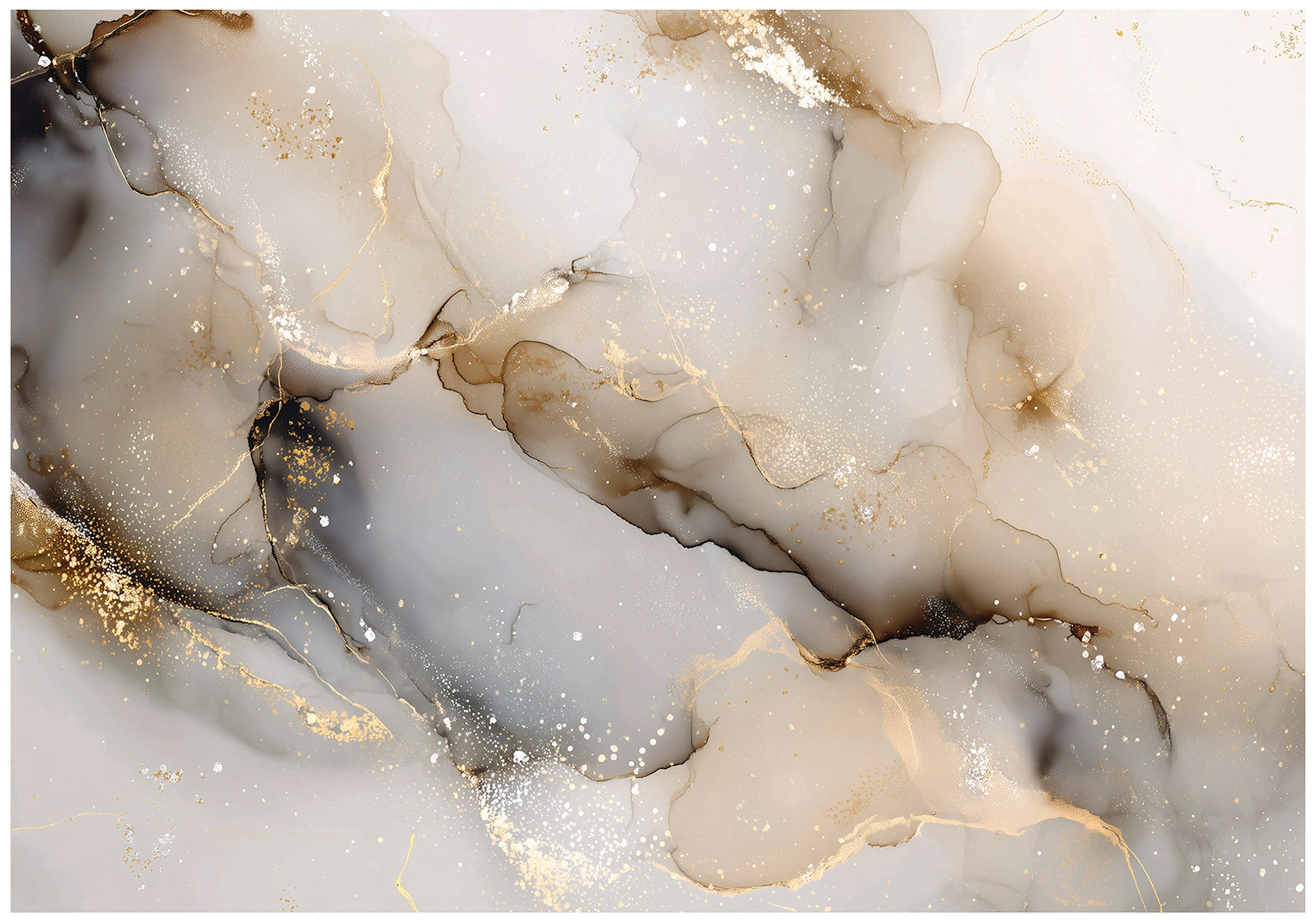 Wallarena Fototapete Marmor Gold Weiß Vlies Tapete Wohnzimmer Schlafzimmer günstig online kaufen