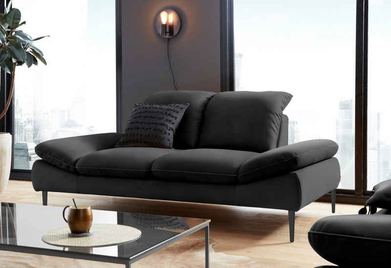 W.SCHILLIG 2-Sitzer enjoy&MORE, Sitztiefenverstellung, Füße schwarz pulverbeschichtet, Breite 202 cm