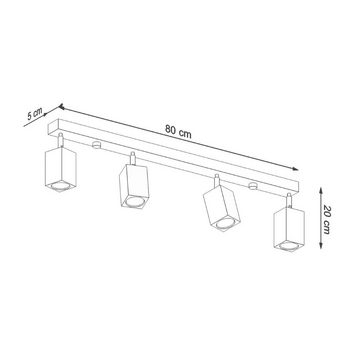 famlights Deckenleuchte, Deckenleuchte Kale in Eiche GU10 4-flammig, keine Angabe, Leuchtmittel enthalten: Nein, warmweiss, Deckenlampe, Deckenbeleuchtung, Deckenlicht