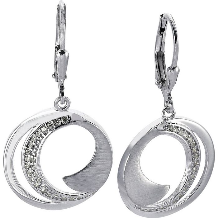 Balia Paar Ohrhänger Balia Damen Ohrringe 925 Silber matt (Ohrhänger) Damen Ohrhänger Circle aus 925 Sterling Silber Farbe: weiß silber