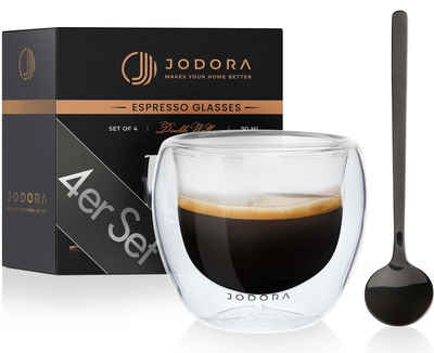 JODORA Espressoglas Design Бокалы для эспрессо doppelwandig - (4 x 90ml)
