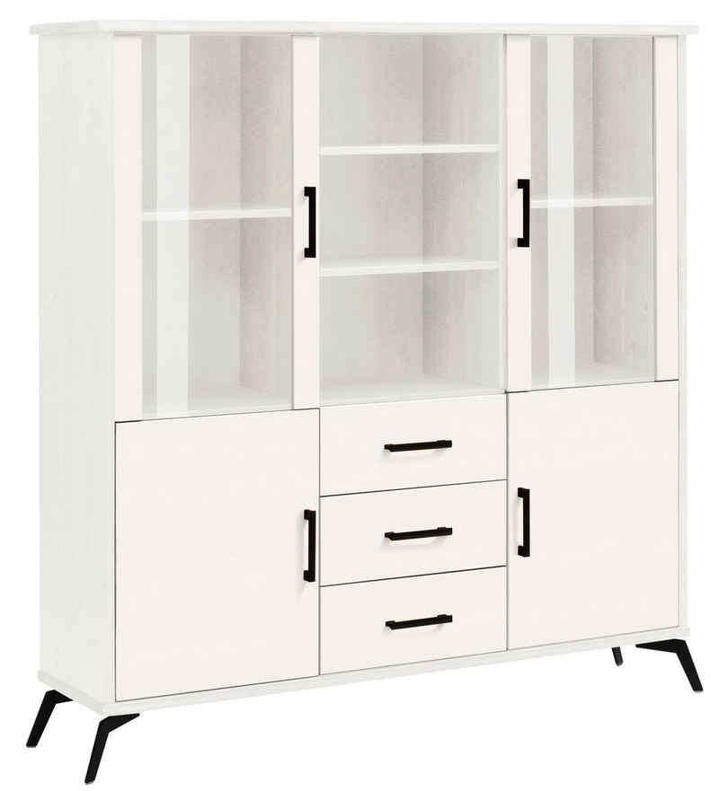 Home affaire Highboard Lisa, mit Metallgriffen, Höhe 154 cm