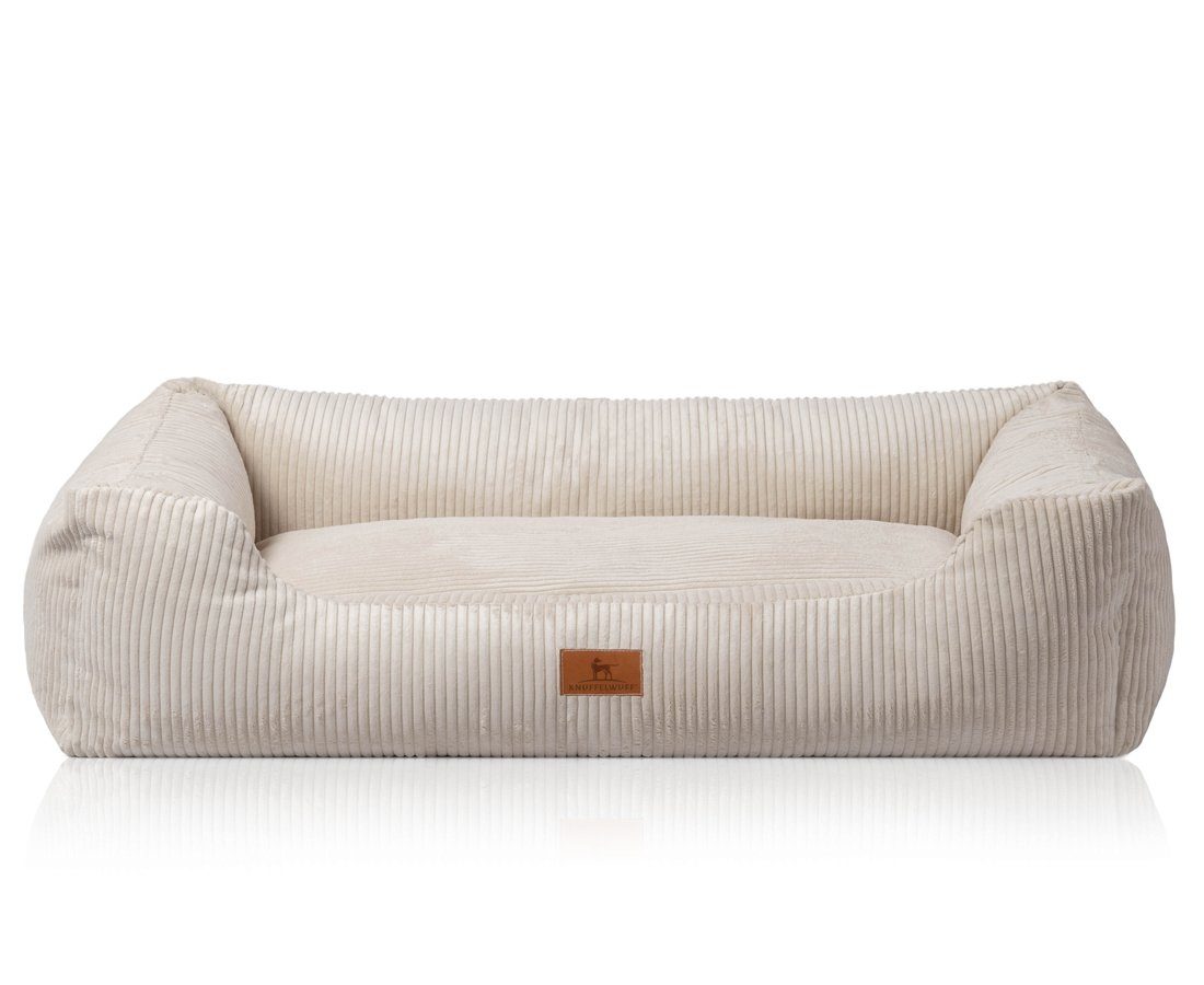 Knuffelwuff Tierbett Hundebett aus Cord Olivia, Schaumstoffflocken