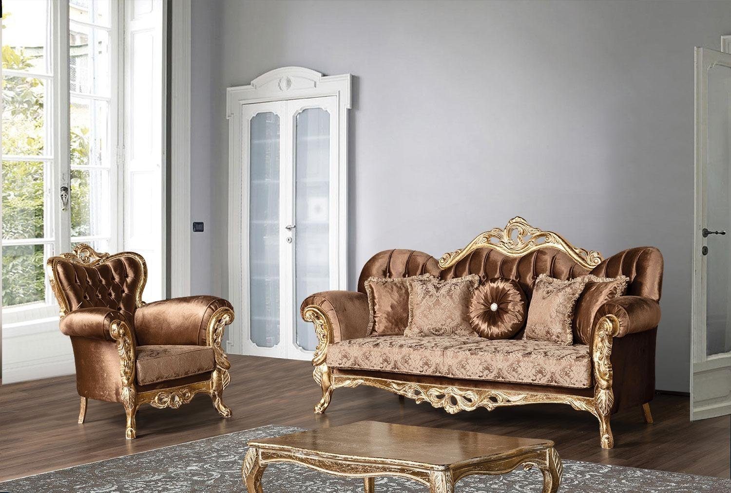 Sofagarnitur JVmoebel Verzierung luxus Sofa, 3+1 Design mit Klassische