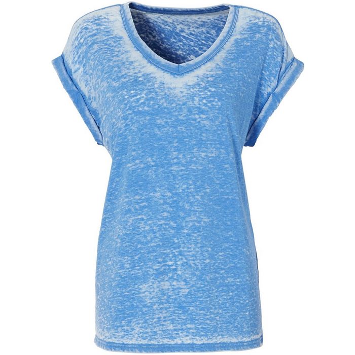 YESET T-Shirt Damen Shirt Top Tank Tanktop T-Shirt Kurzarm V-Ausschnitt blau 971769
