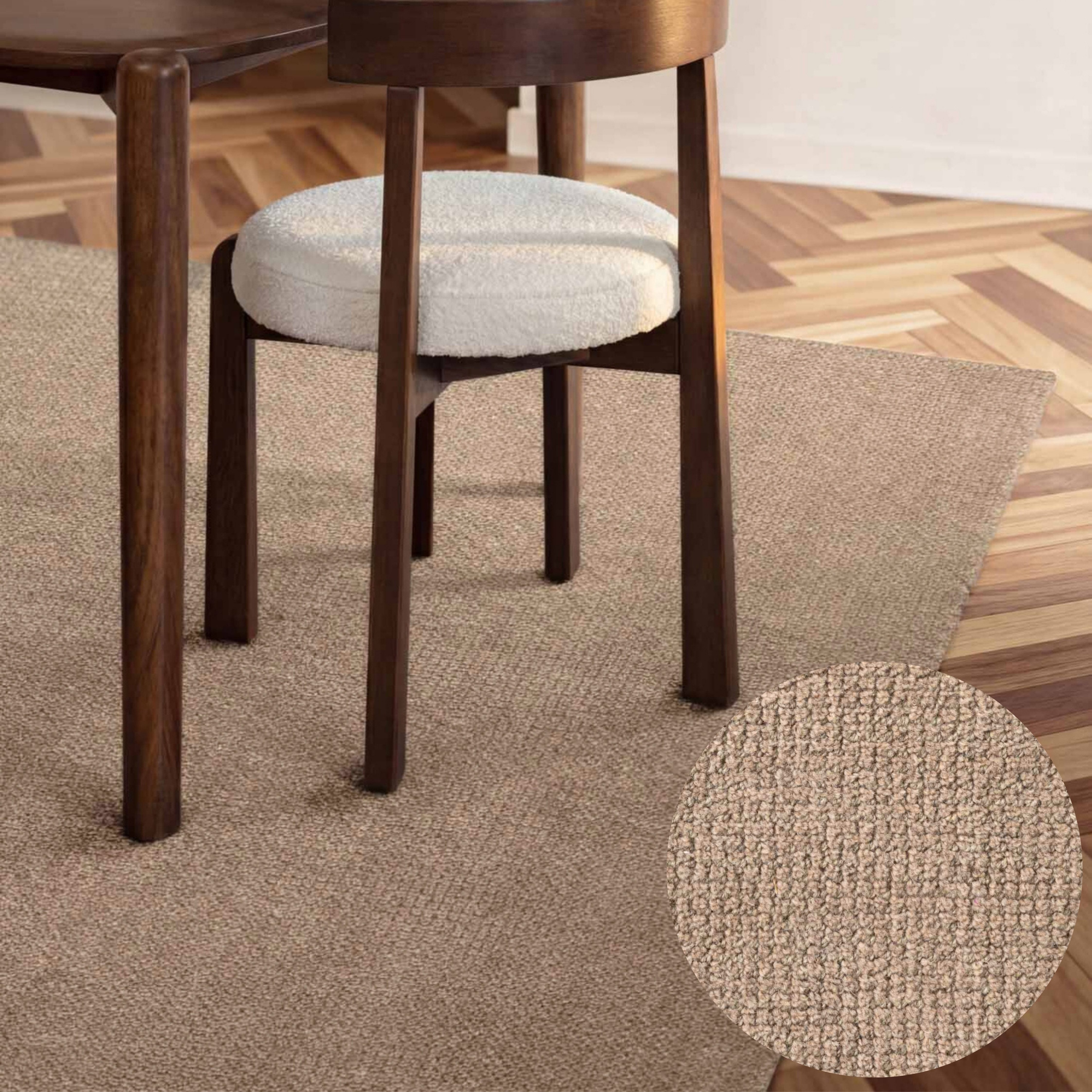 Ted Baker Wollteppich Croom, auch in rund, rechteckig, Höhe: 10 mm, Wolle, Natur, Handgewebt, Wohnzimmer, Schlafzimmer, Modern, Skandi