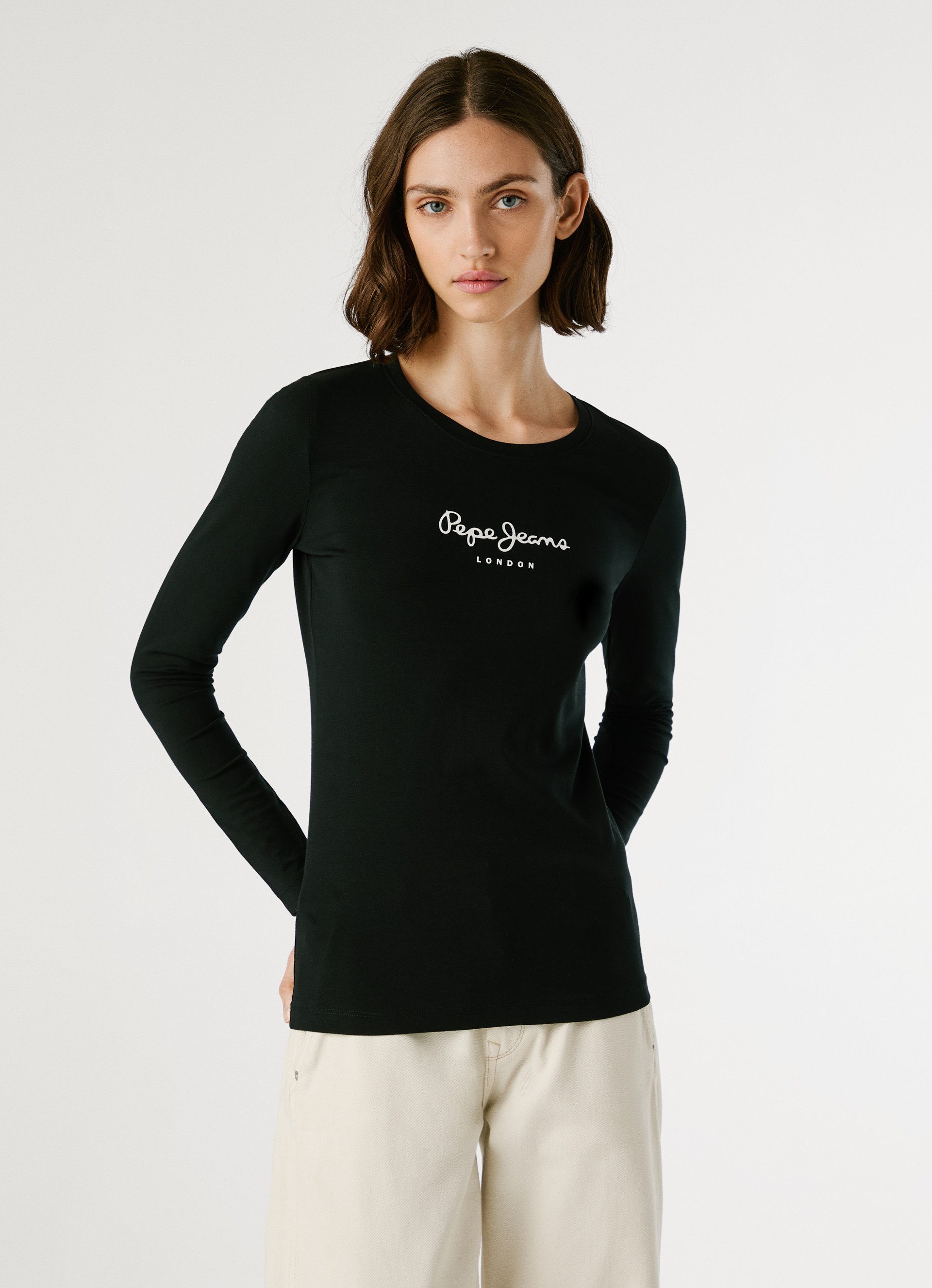 Pepe Jeans Langarmshirt NEW VIRGINA L/S mit Logo-Print günstig online kaufen