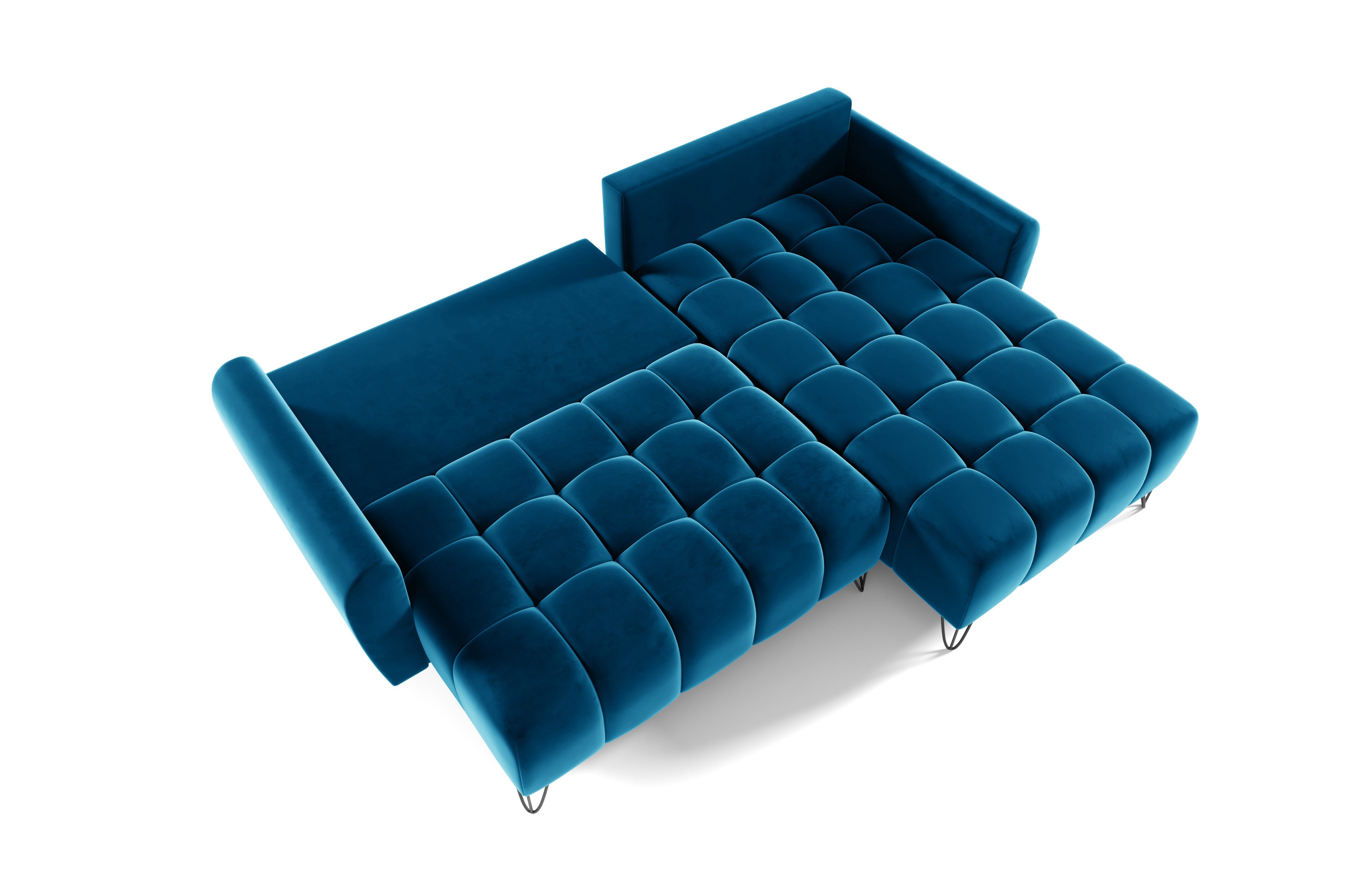 Sofagarnitu Ecke L-förmiges Ecksofa Wohnzimmergarnitur 245x176x94 MOEBLO mit Bettkasten - Elegante (BxHxT): Bettzeugablage cm, und Schlaffunktion Couch mit OHIO, Schlaffunktion