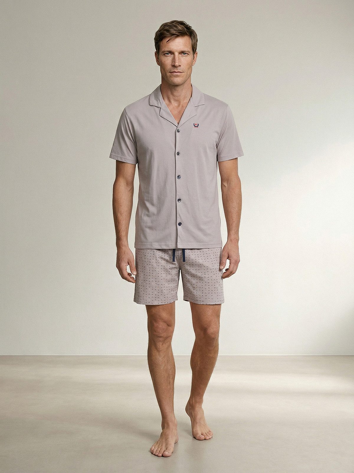 Henry Terre Shorty Karl Graphik Design Pyjama Set Kurz