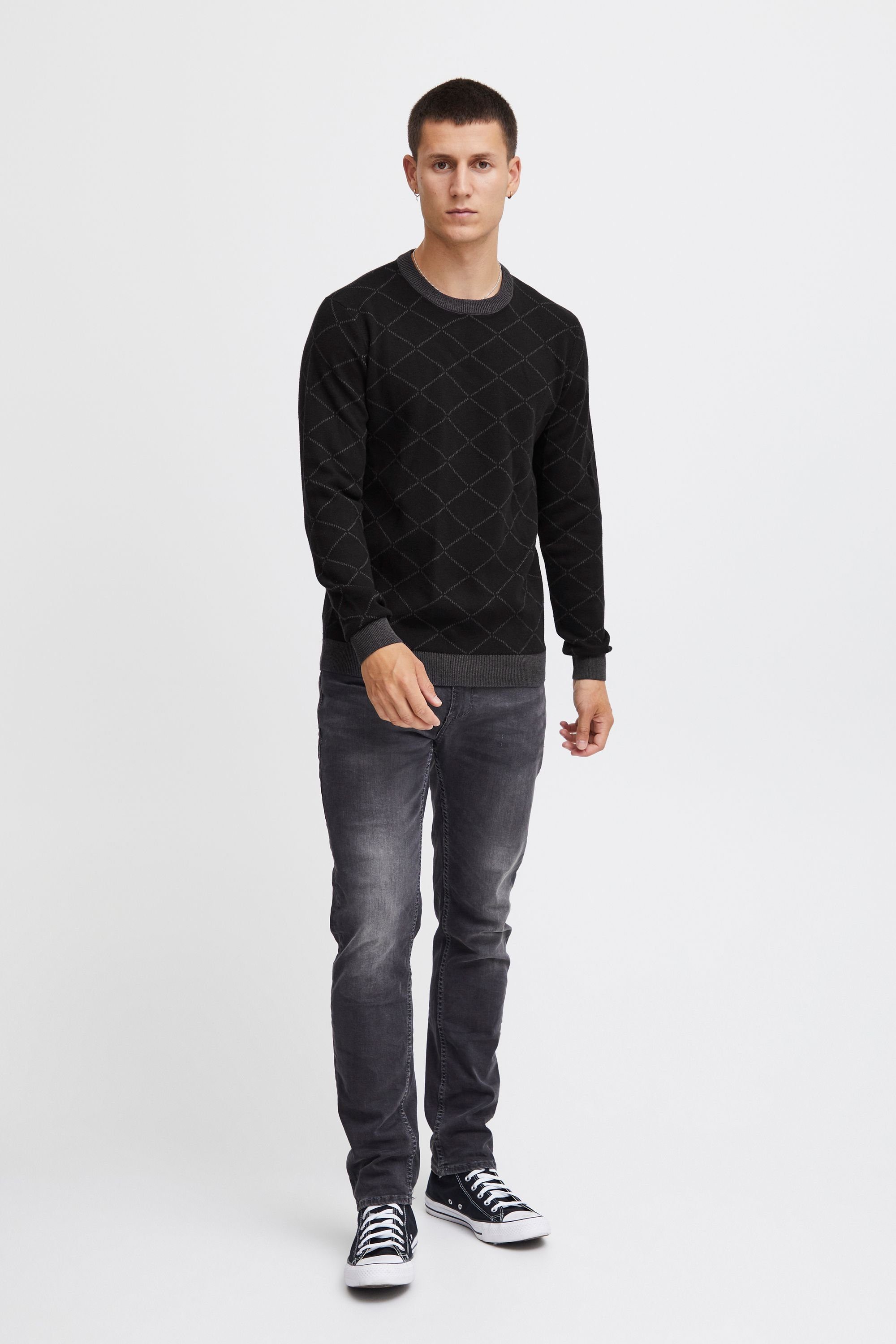 Blend Rundhalspullover BHNison Feinstrick Pullover mit Rundhalsausschnitt