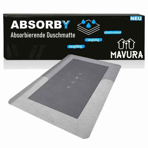 Duschmatte ABSORBY Super absorbierende Badematte Bodenmatte Duschvorleger MAVURA, Badvorleger Badezimmer Badteppich Duschvorlage rutschfest