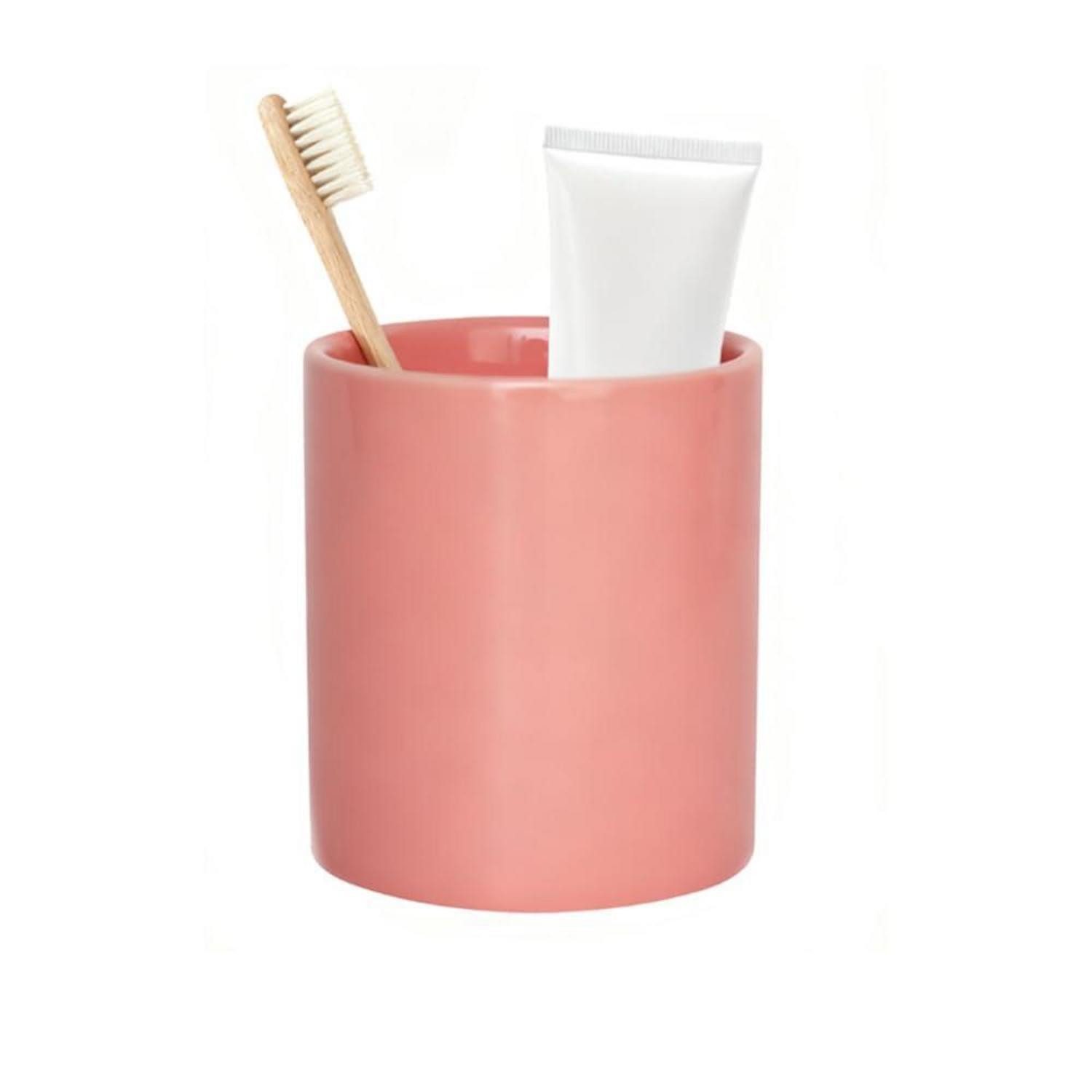 LuxusKollektion Zahnbürstenhalter Zahnbürstenhalter Keramik Rosa Large, (1-St)