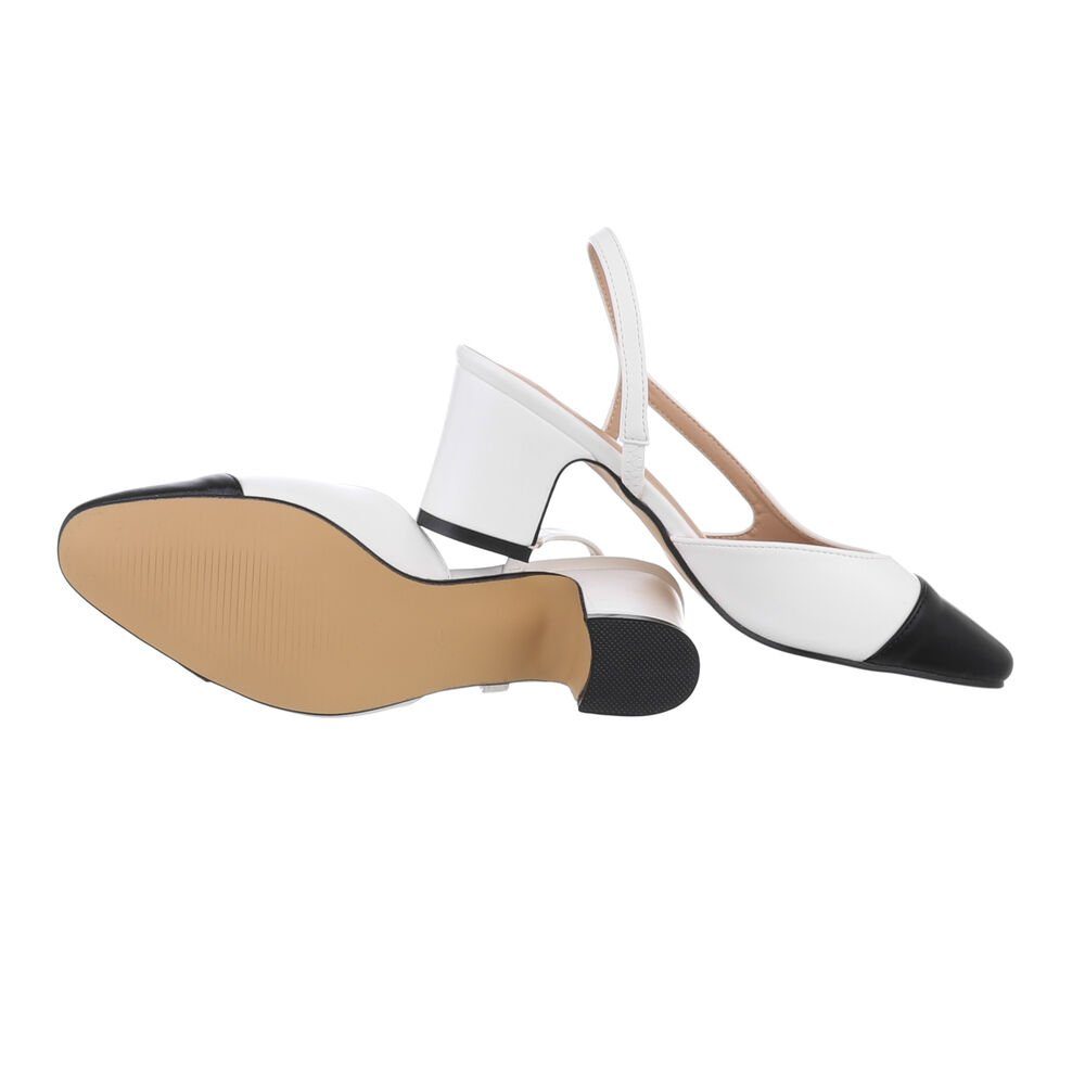 Ital-Design Damen Abendschuhe Elegant Schnürpumps (85878340) Blockabsatz Schnür- & Riemchenpumps in Weiß