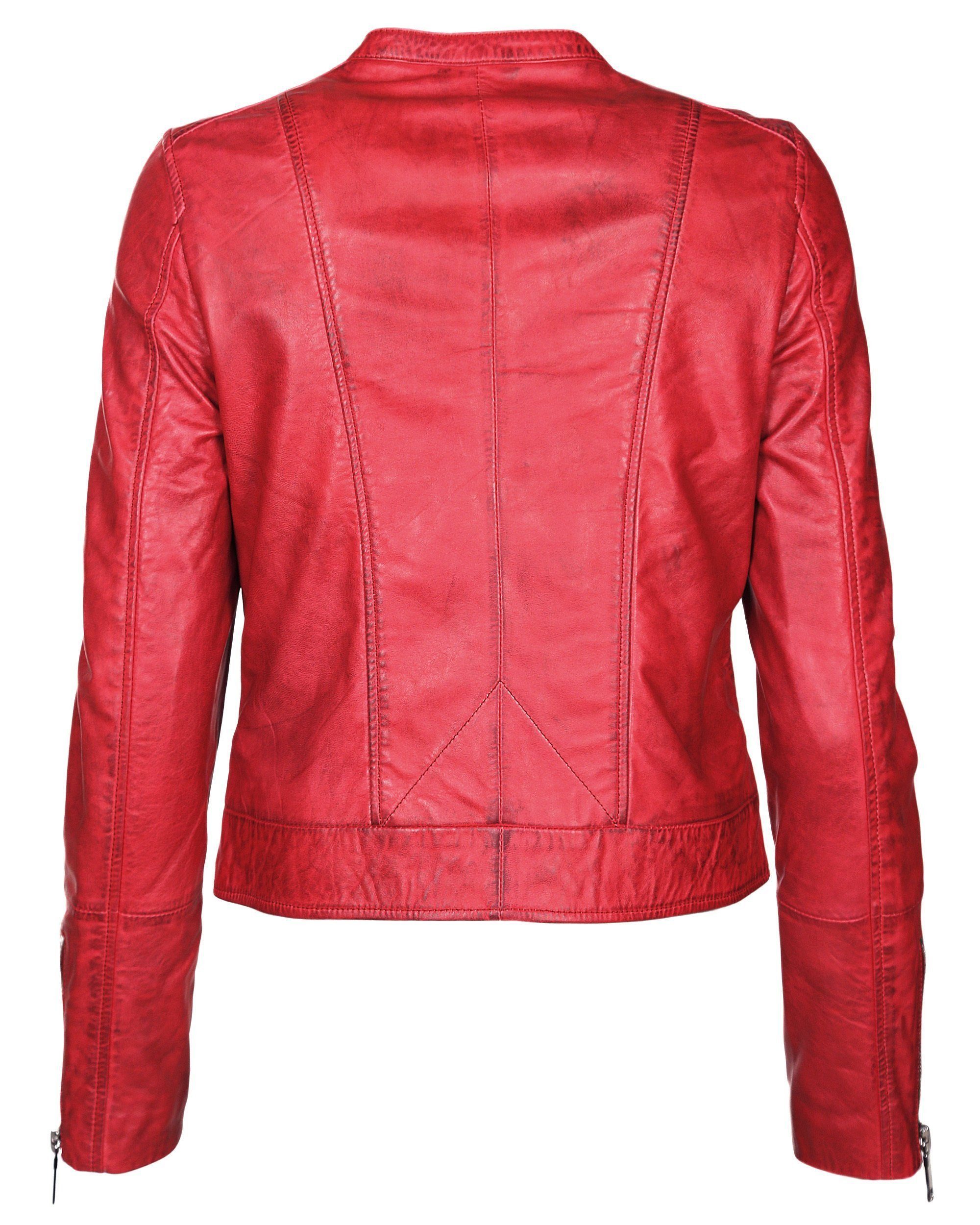 • Maze Grenada Vintage-Farbveredelung Lederjacke • Bikerjacke