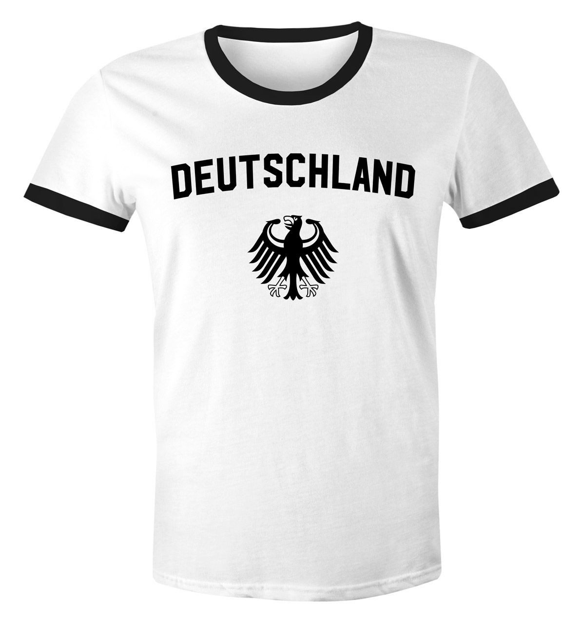 Print-Shirt WM Shirt 2018 Fußball Deutschland Adler Wappen Herren Retro MoonWorks